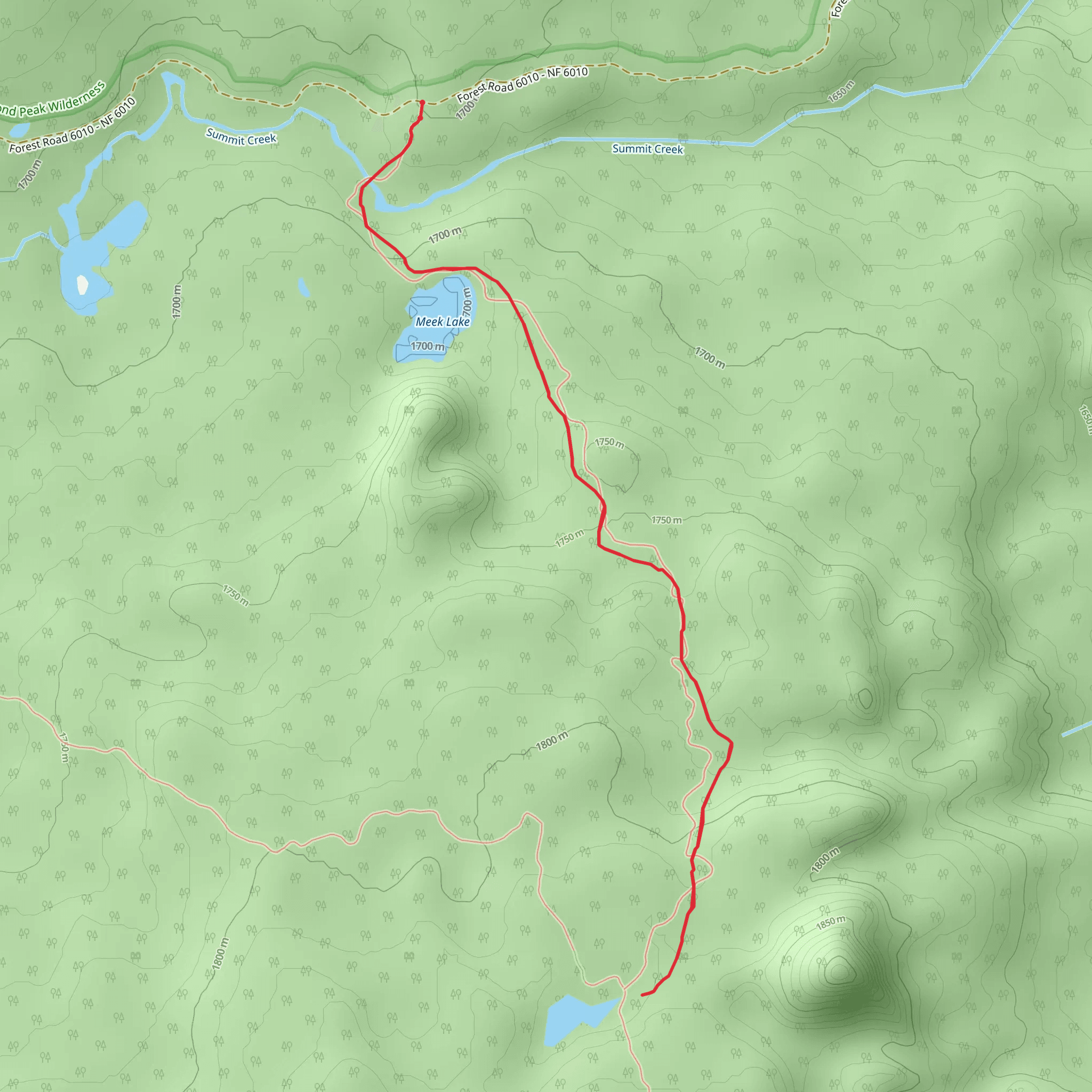 Meek Lake Trail mobile static map