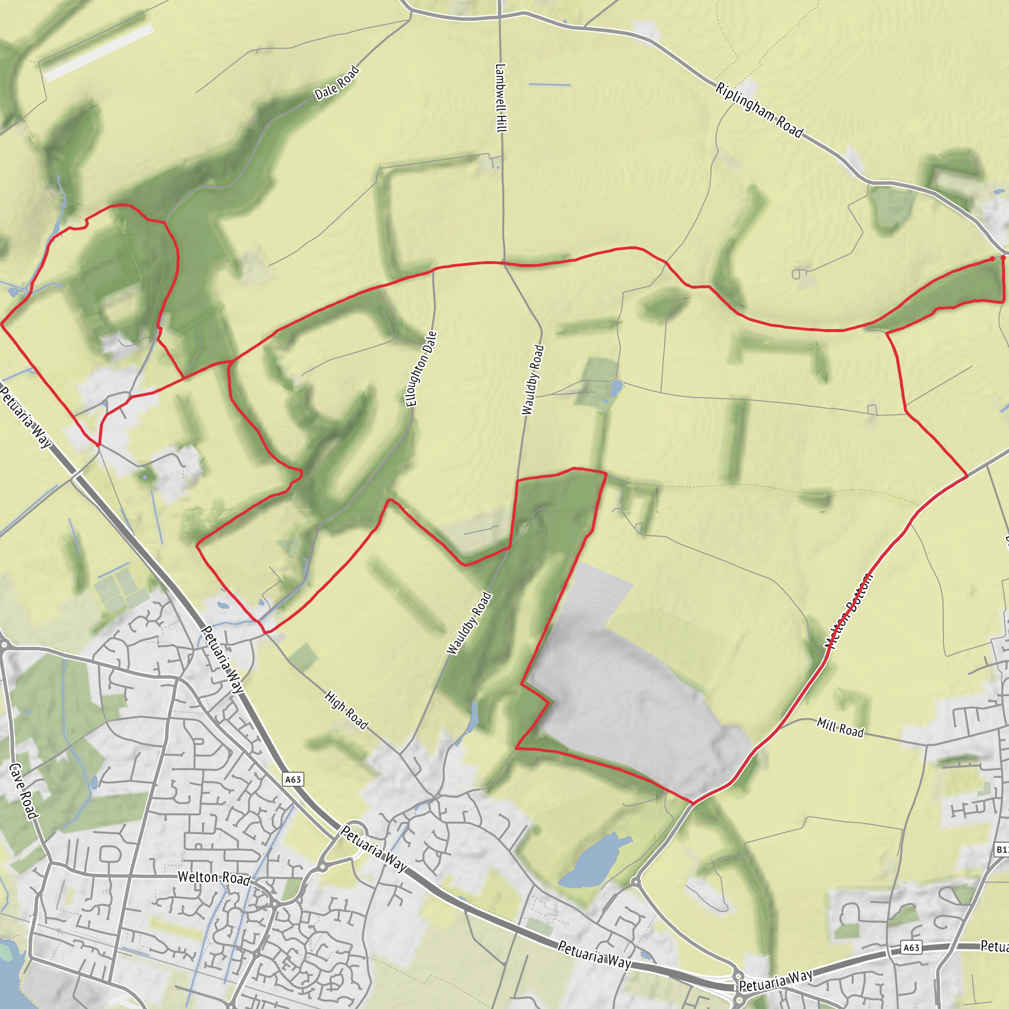Half Marathon Trail Run via Bilkshill Plantation and Welton Dale mobile static map
