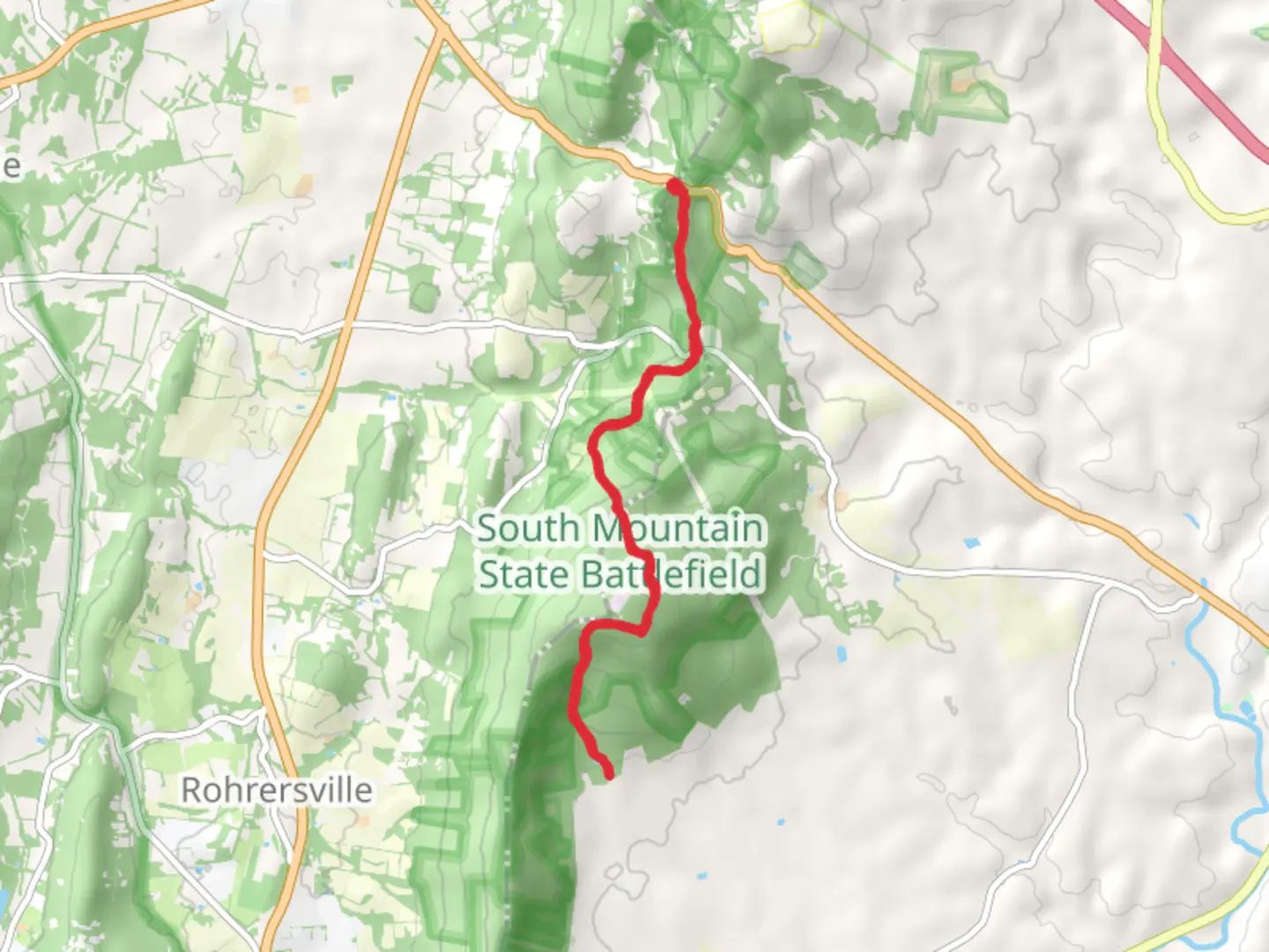 An image depicting the trail Lambs Knoll via Appalachian Trail and its surrounding area.