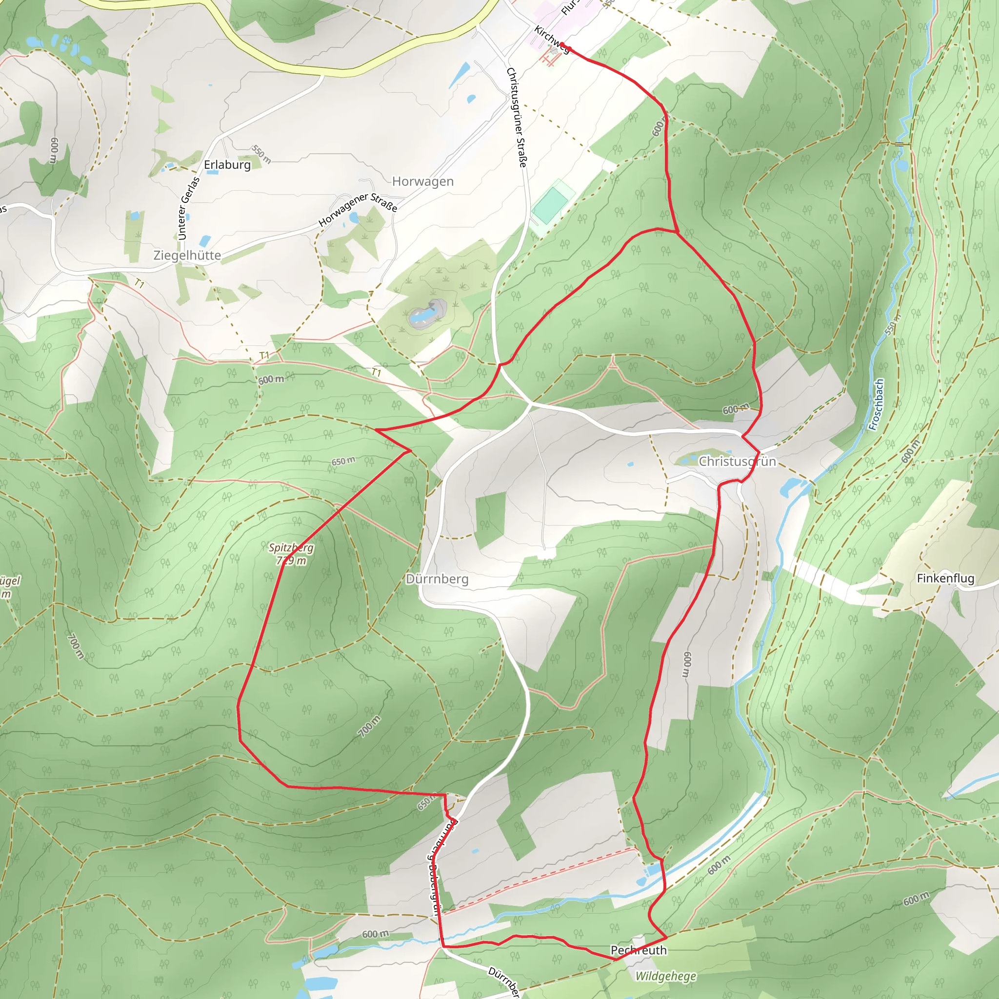 Spitzberg and Gerlaser Forst Loop - Bobengrun mobile static map