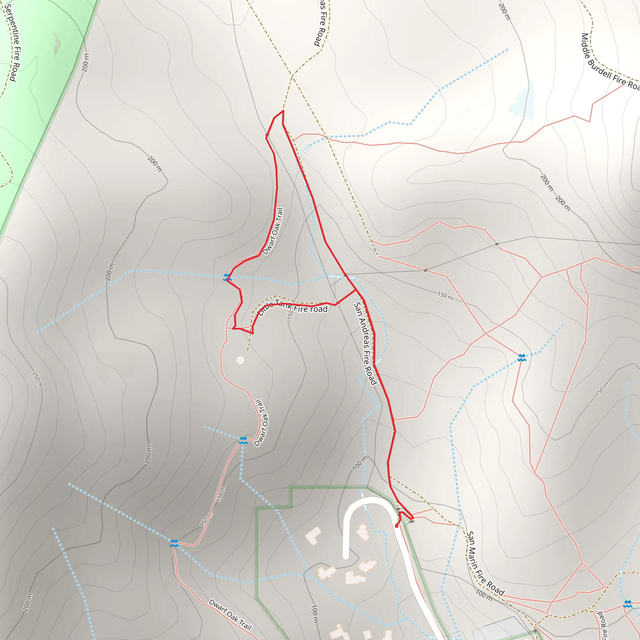 Dwarf Oak Loop Trail mobile static map