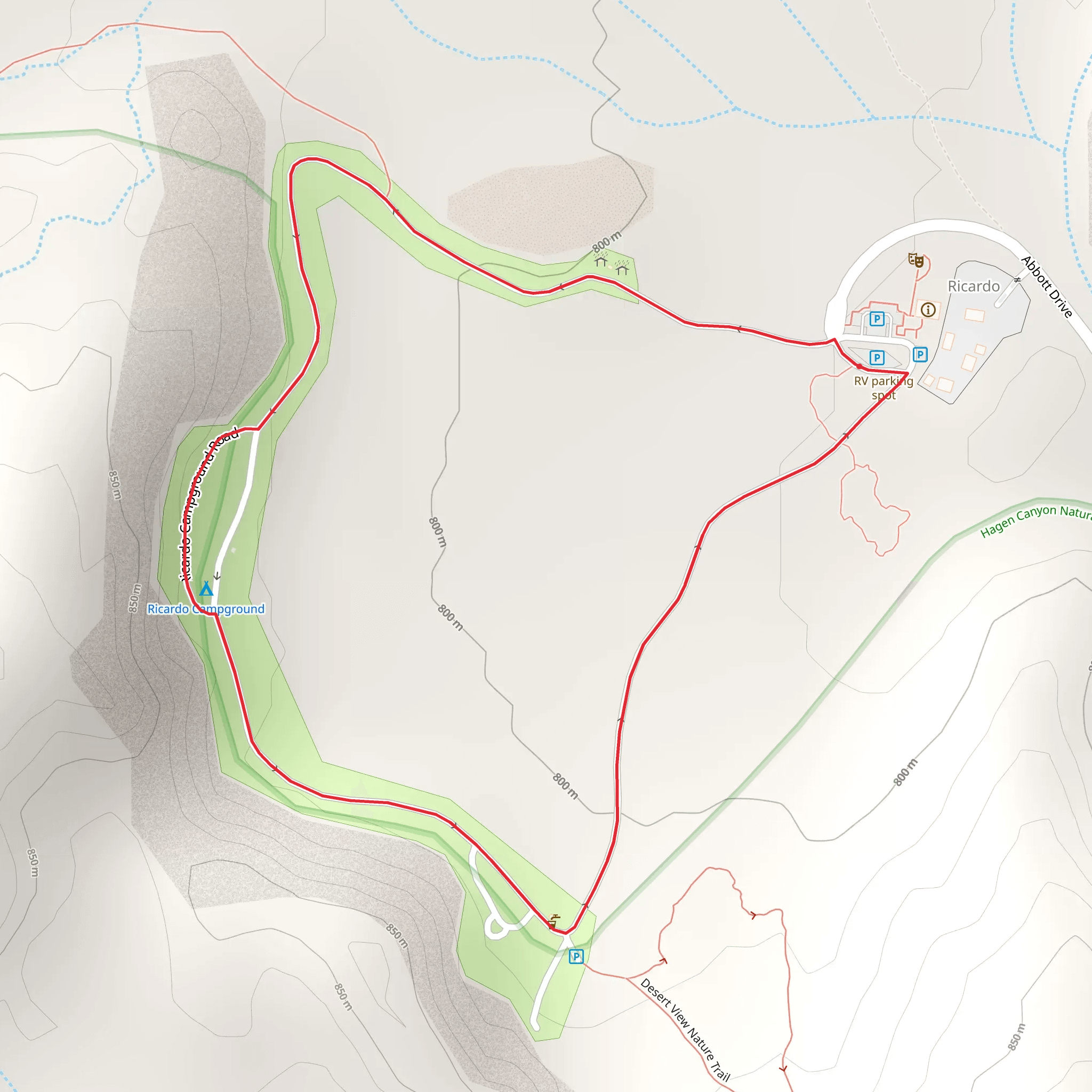 Ricardo Campground Loop mobile static map