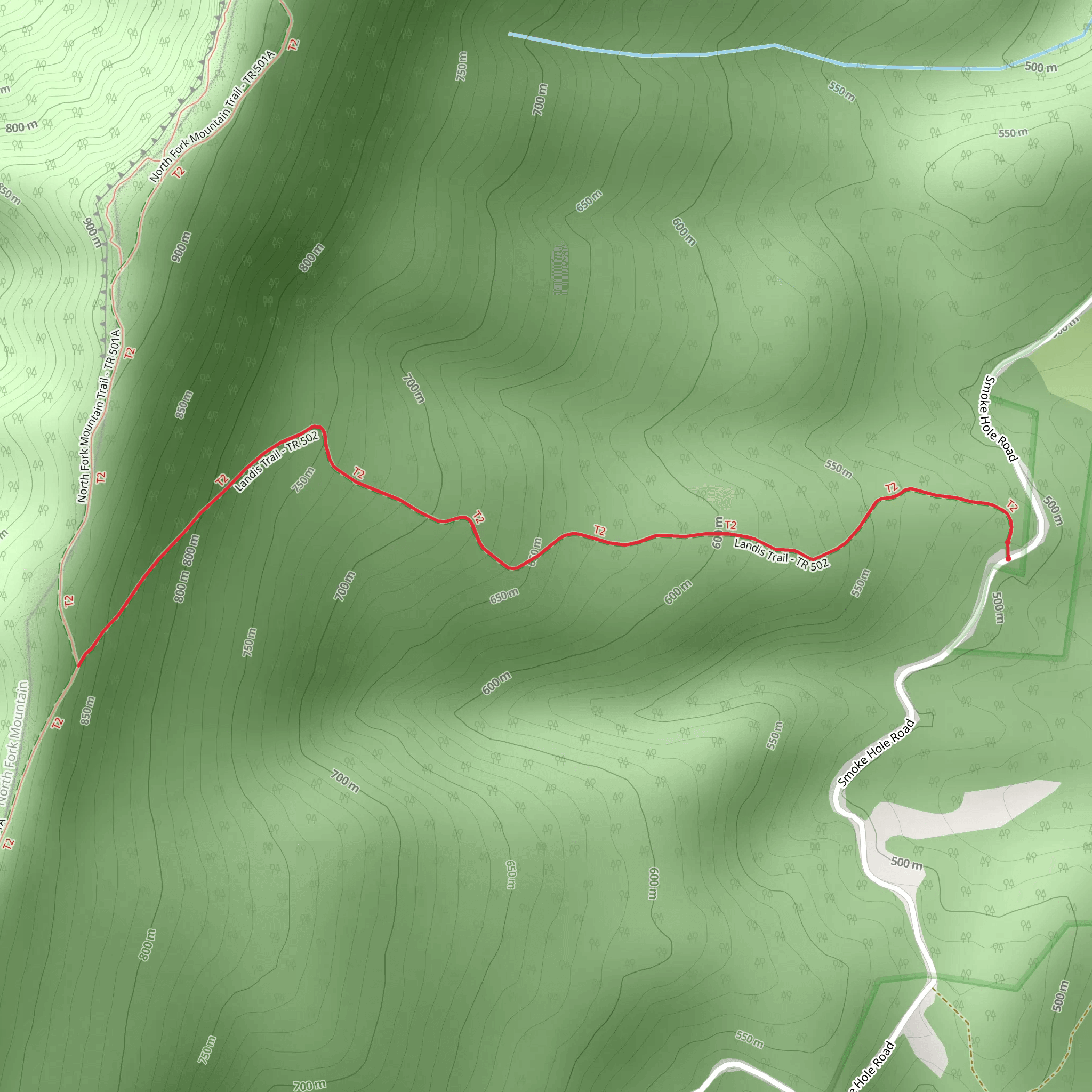 Landis Trail mobile static map