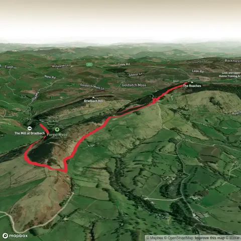 Gradbach, luds church, trig point and Gradbach
