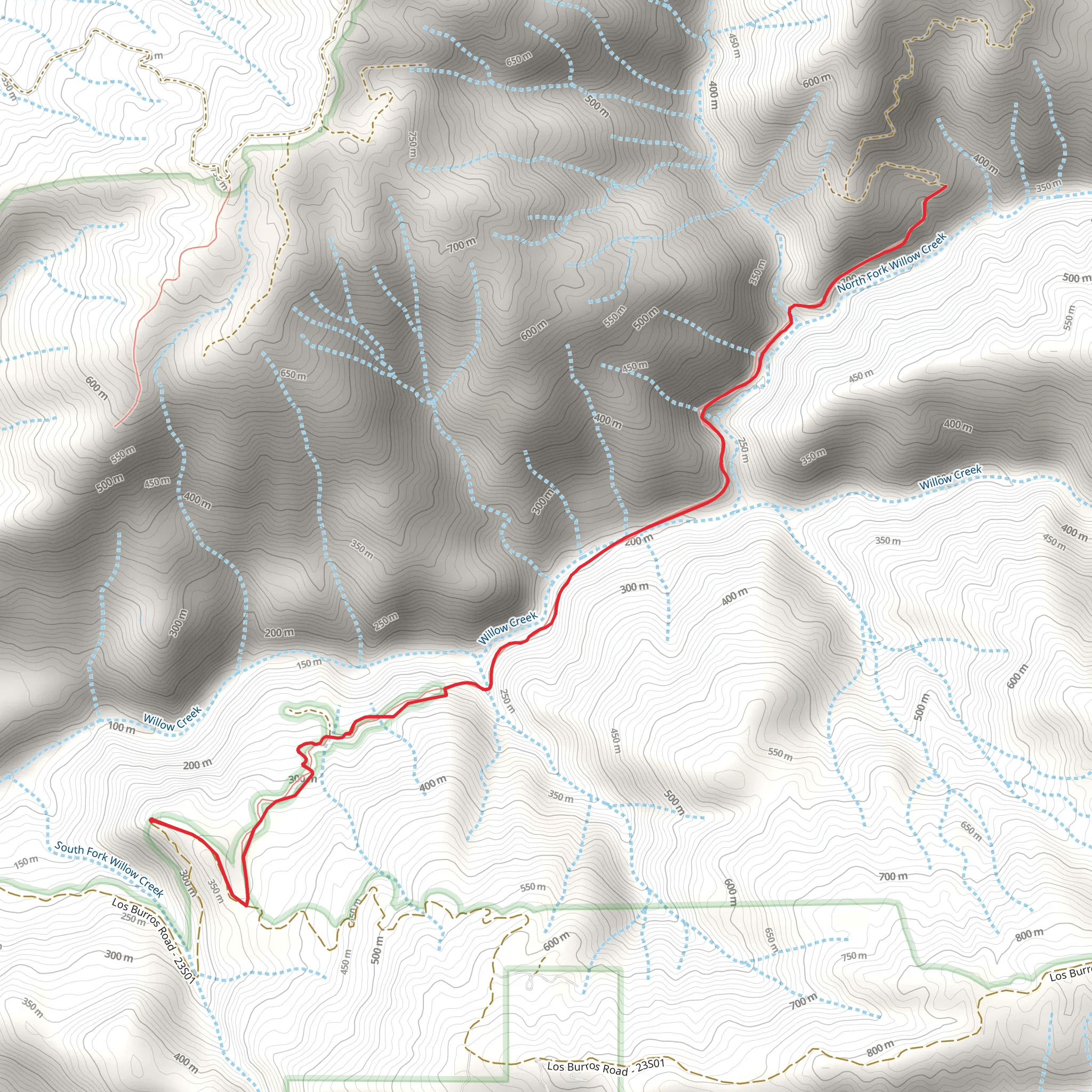 Willow Creek Trail mobile static map