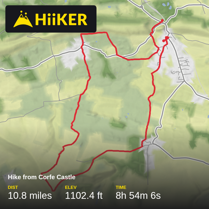 A map preview of the recording Corfe Foraging Challenge.