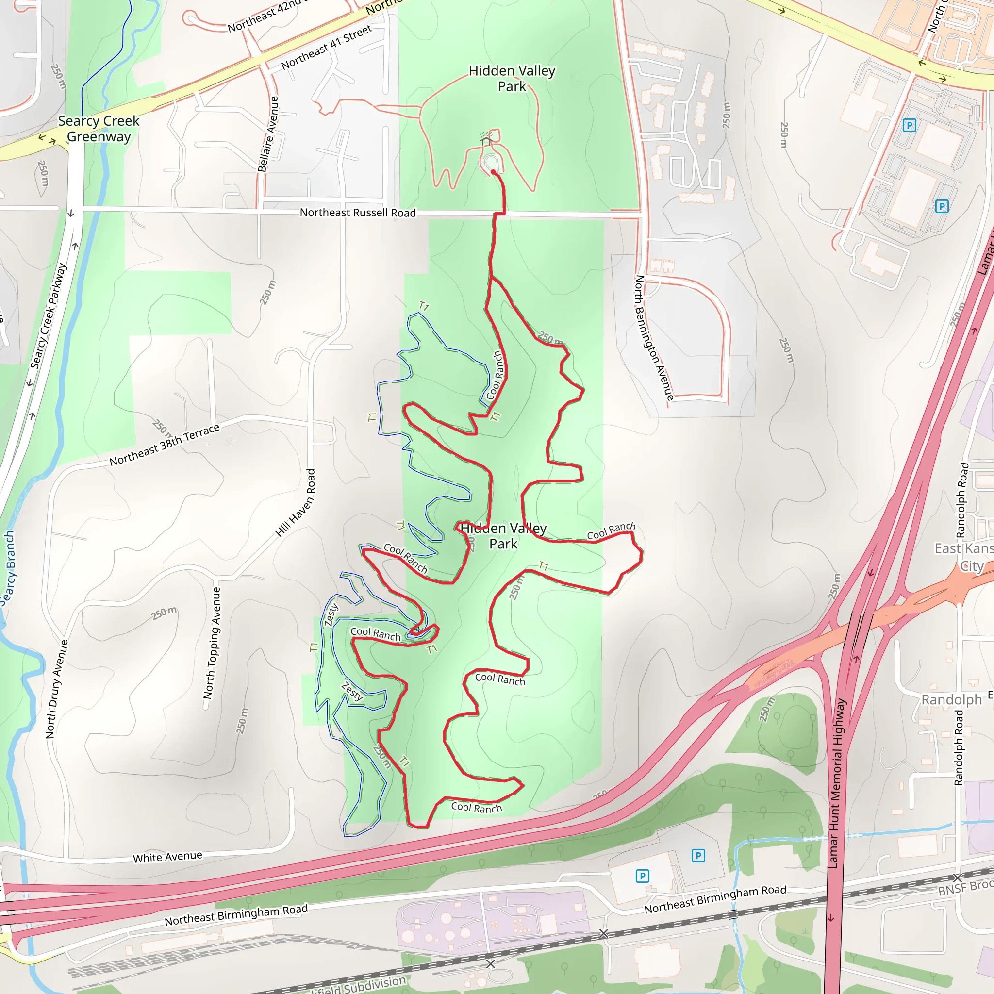 Hidden Valley Park Loop mobile static map
