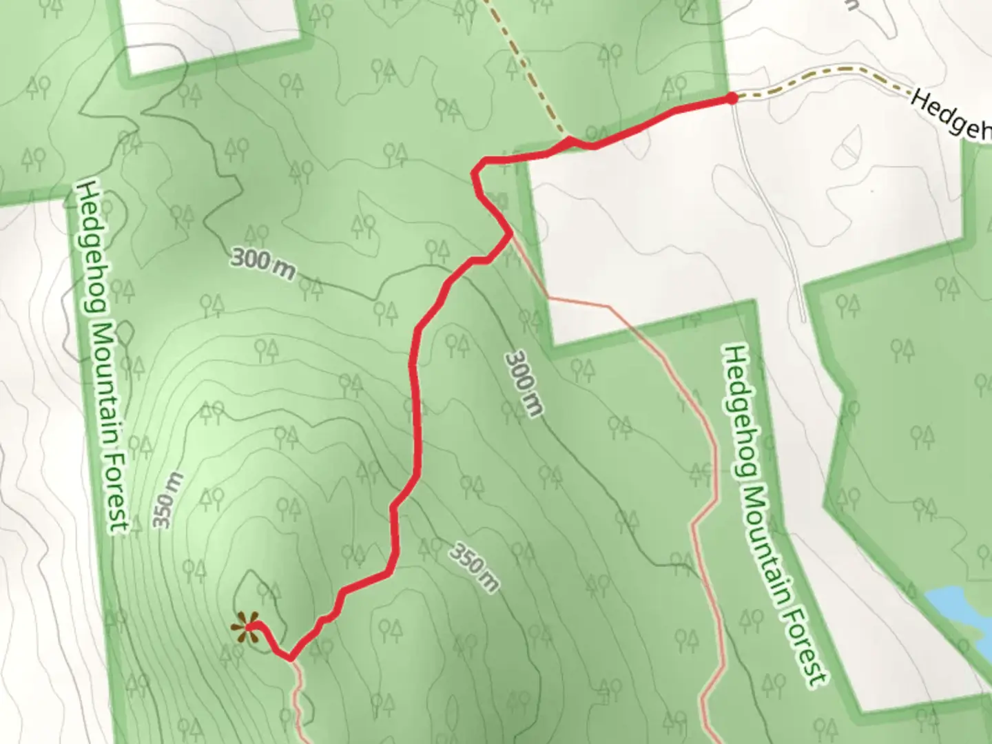 An image depicting the trail Hedgehog Ridge Trail and its surrounding area.
