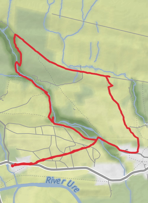 Hike on Mill Gill and Whitfield Force Waterfalls mobile static map