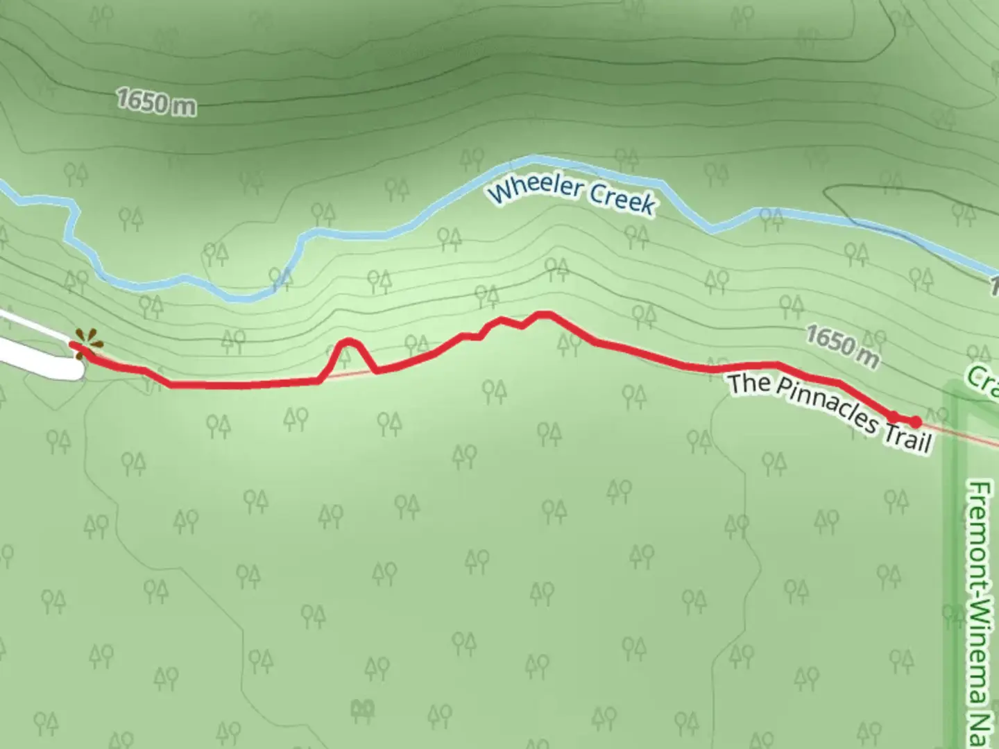 An image depicting the trail Wheeler Creek and its surrounding area.