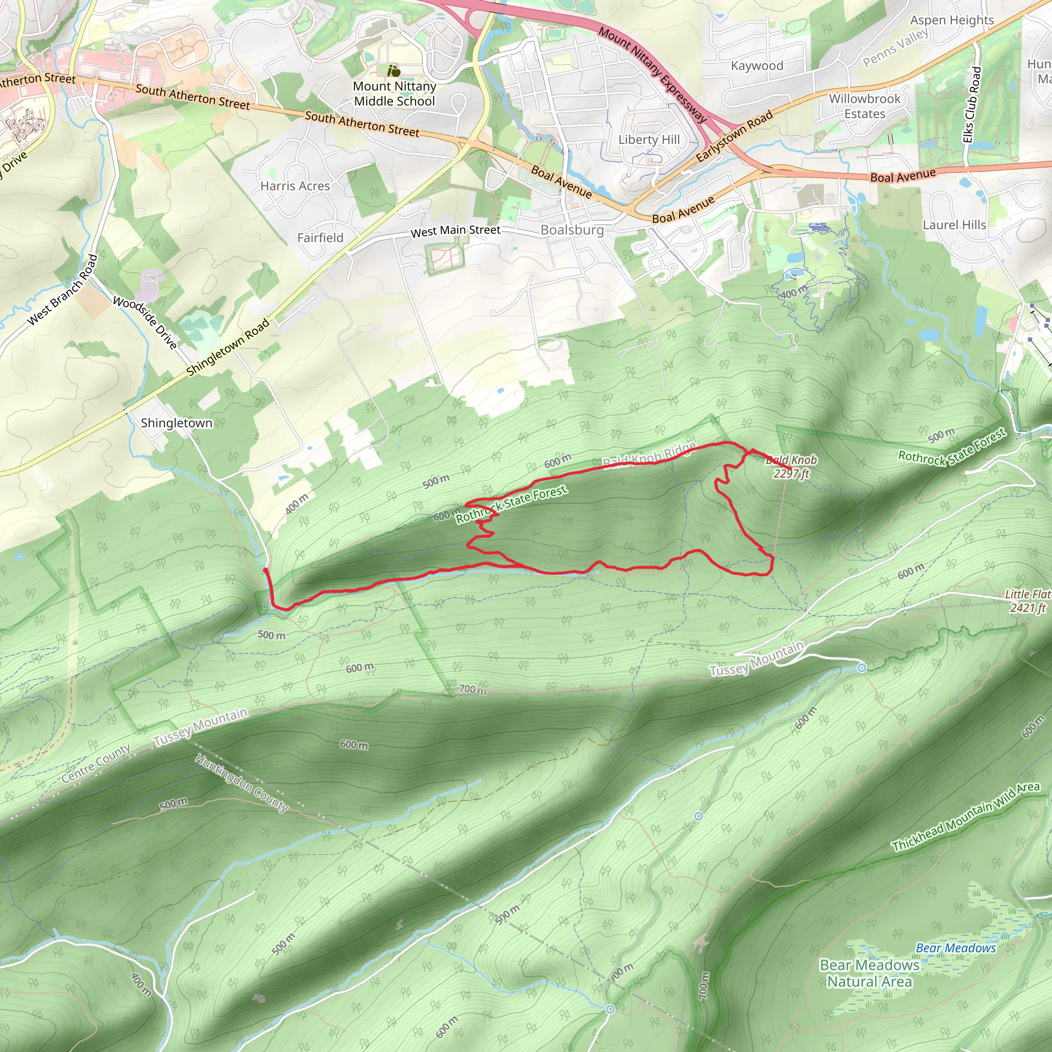 Bald Knob via Thickhead Mountain Loop Trail mobile static map