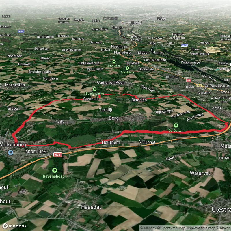 Ruine De Valk, Strabeek, De Dellen via Geul Weg, De Dellen Weg and Bemeler Weg