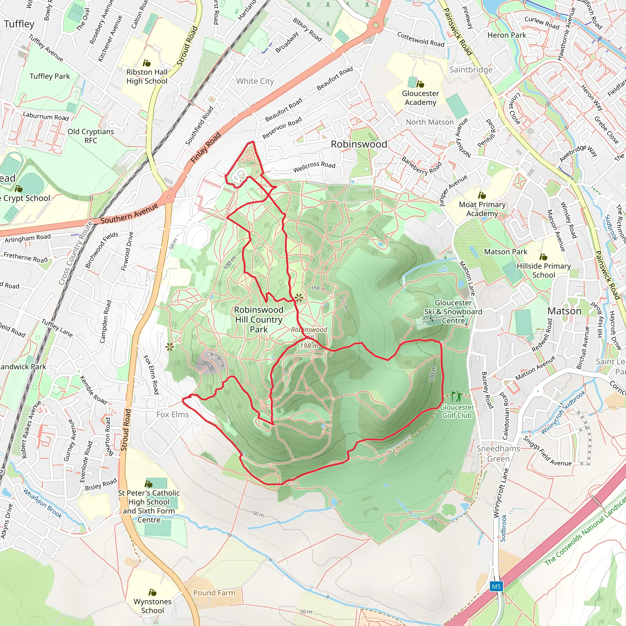 Robinswood Hill Loop mobile static map