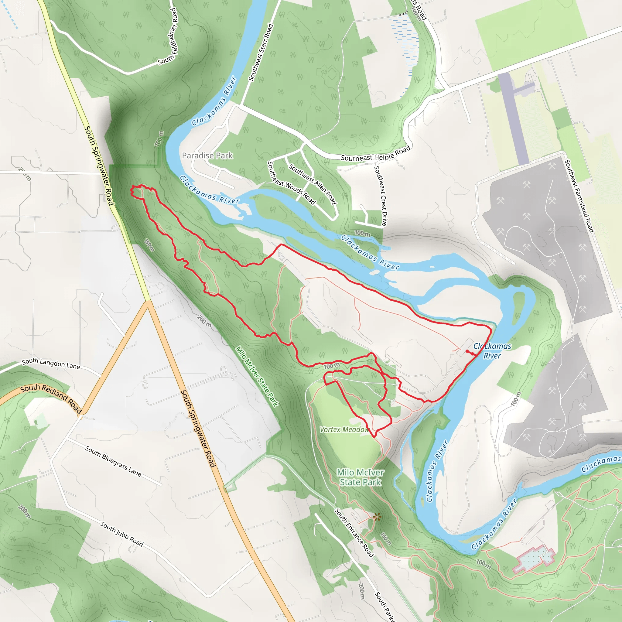 Maple Ridge Trail and Vortex Trail Loop mobile static map