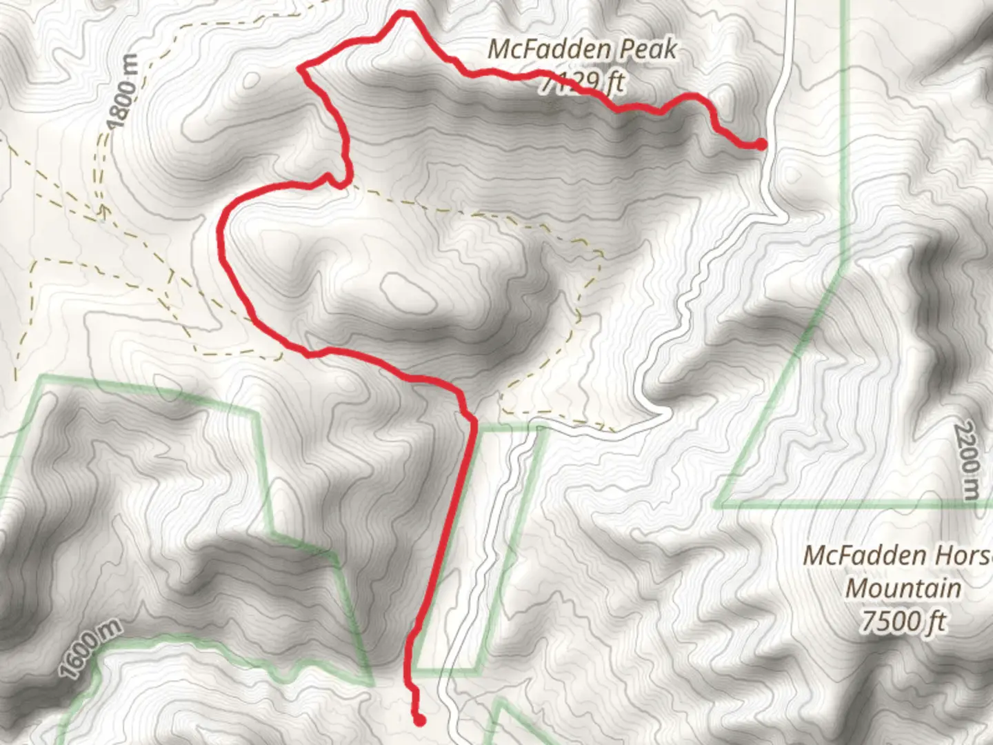 An image depicting the trail Mcfadden Park Trail and its surrounding area.