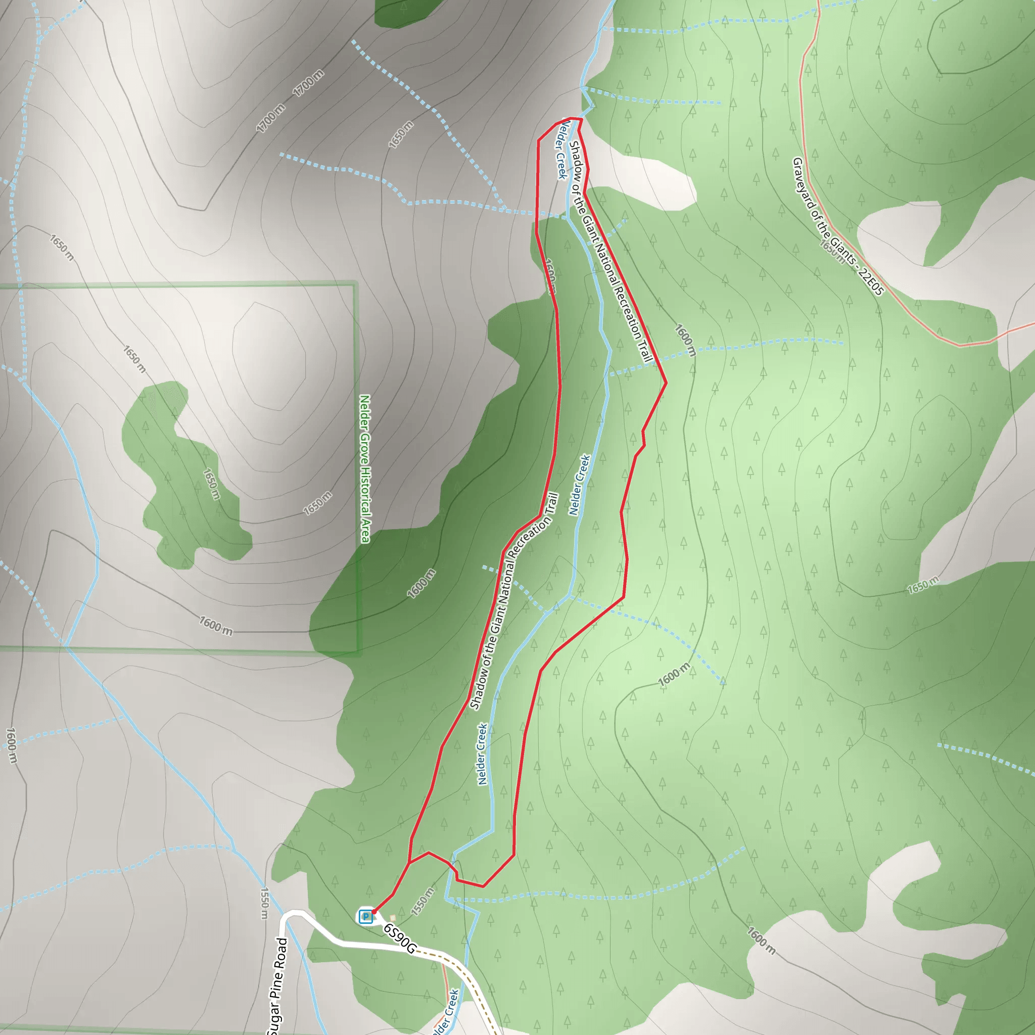 Shadow of the Giant National Recreation Loop Trail mobile static map