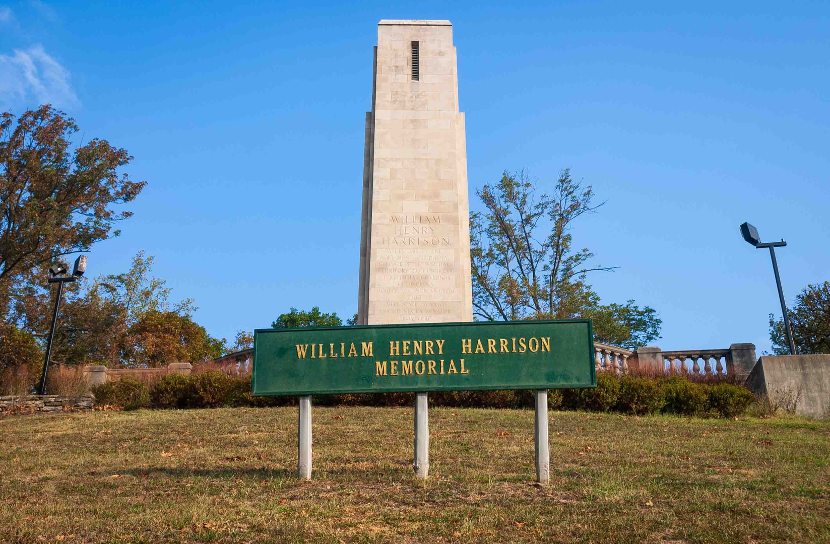 An image depicting the trail William Henry Harrison Tomb and Congress Green State Cemetery and its surrounding area.