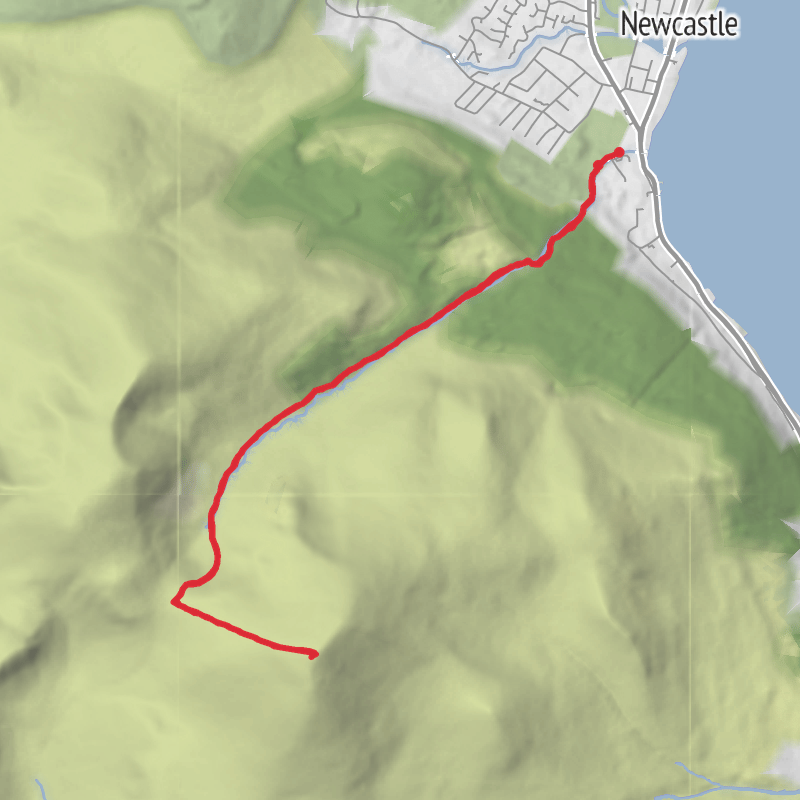 A map preview of the recording Hike from Bryansford.