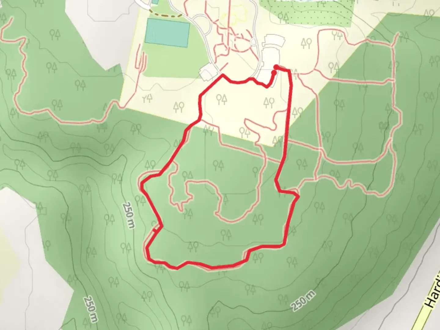 An image depicting the trail Glen Loop and its surrounding area.
