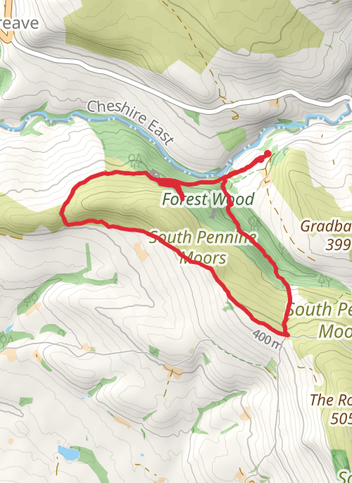Gradbach, luds church, roach end route 14 mobile static map