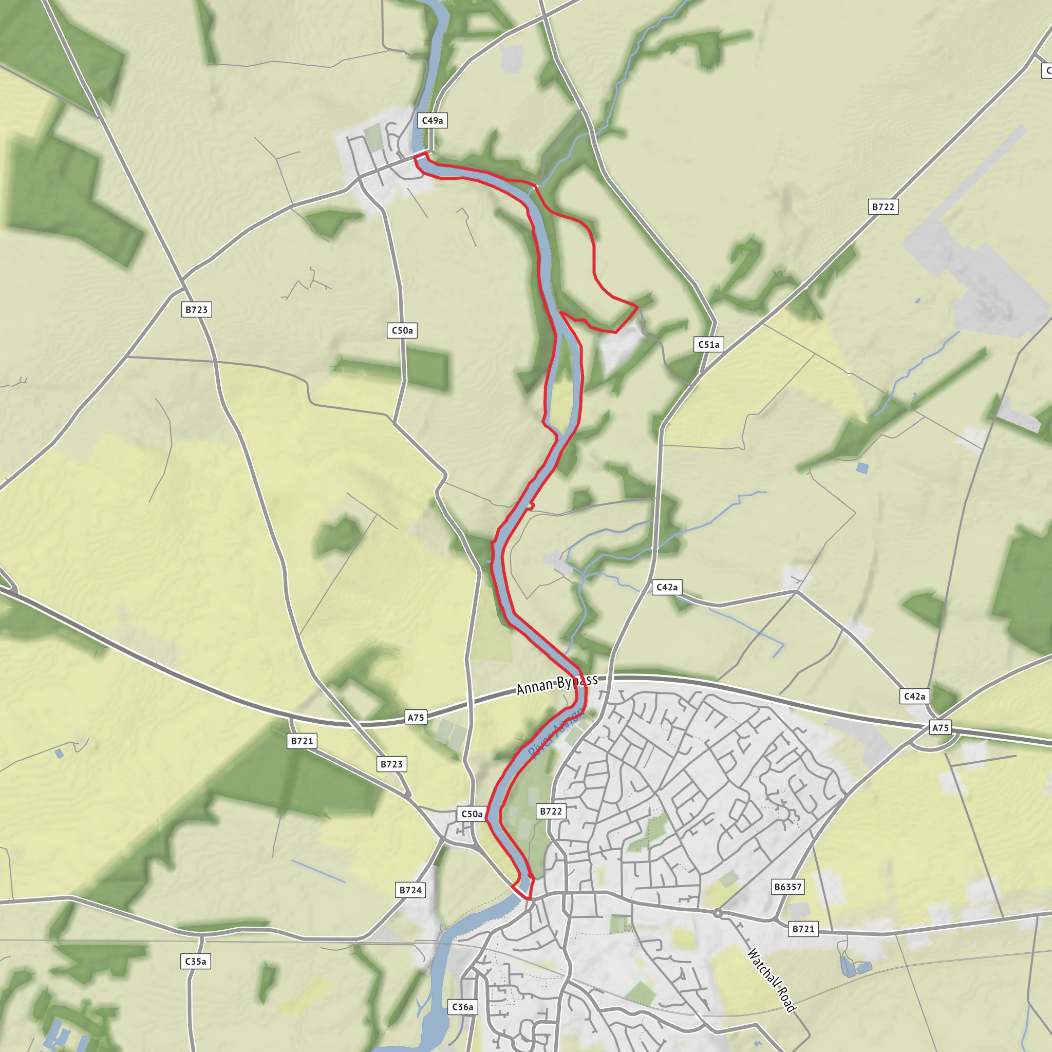 River Annan and Mount Annan via Annandale Way mobile static map