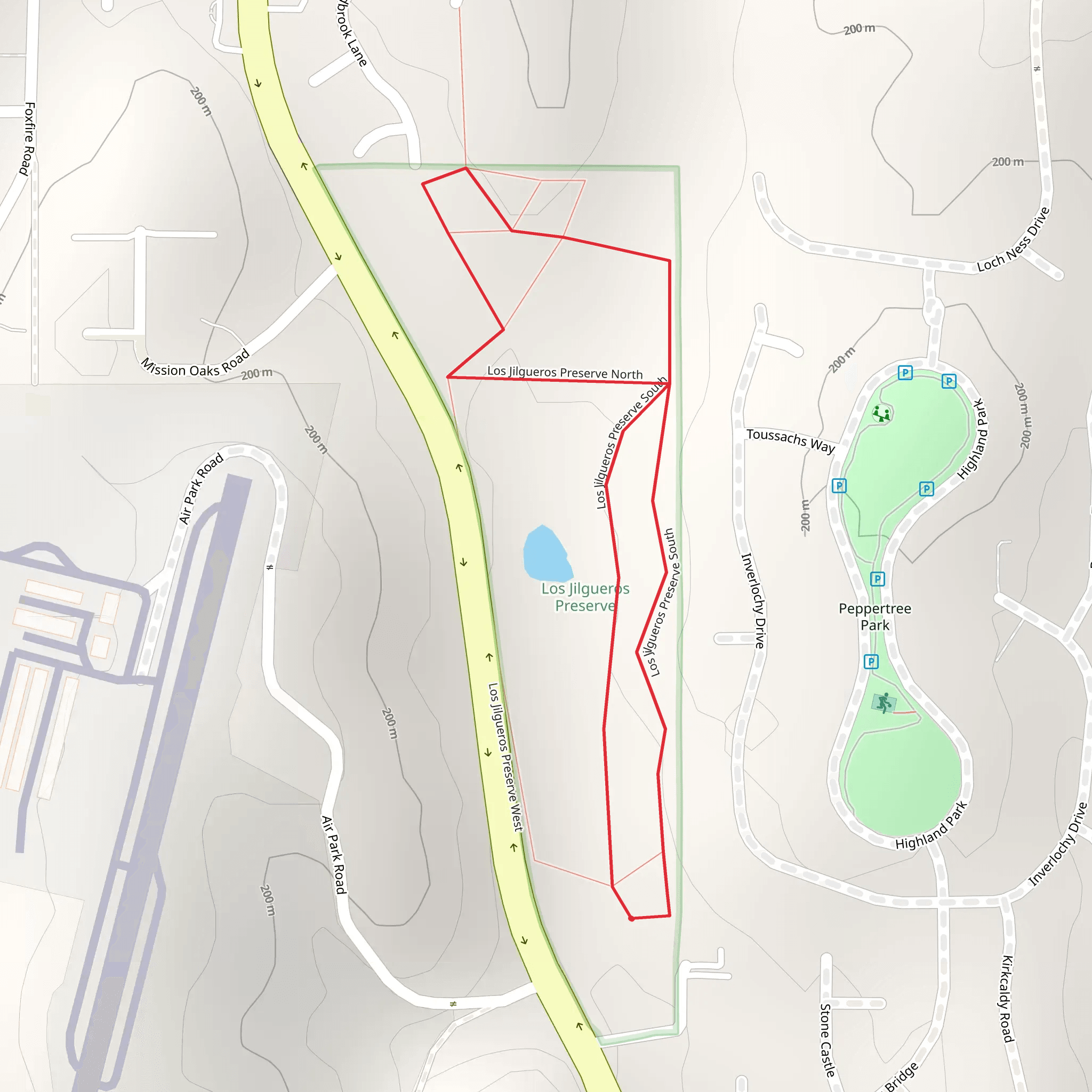 Los Jilgueros Preserve Loop mobile static map