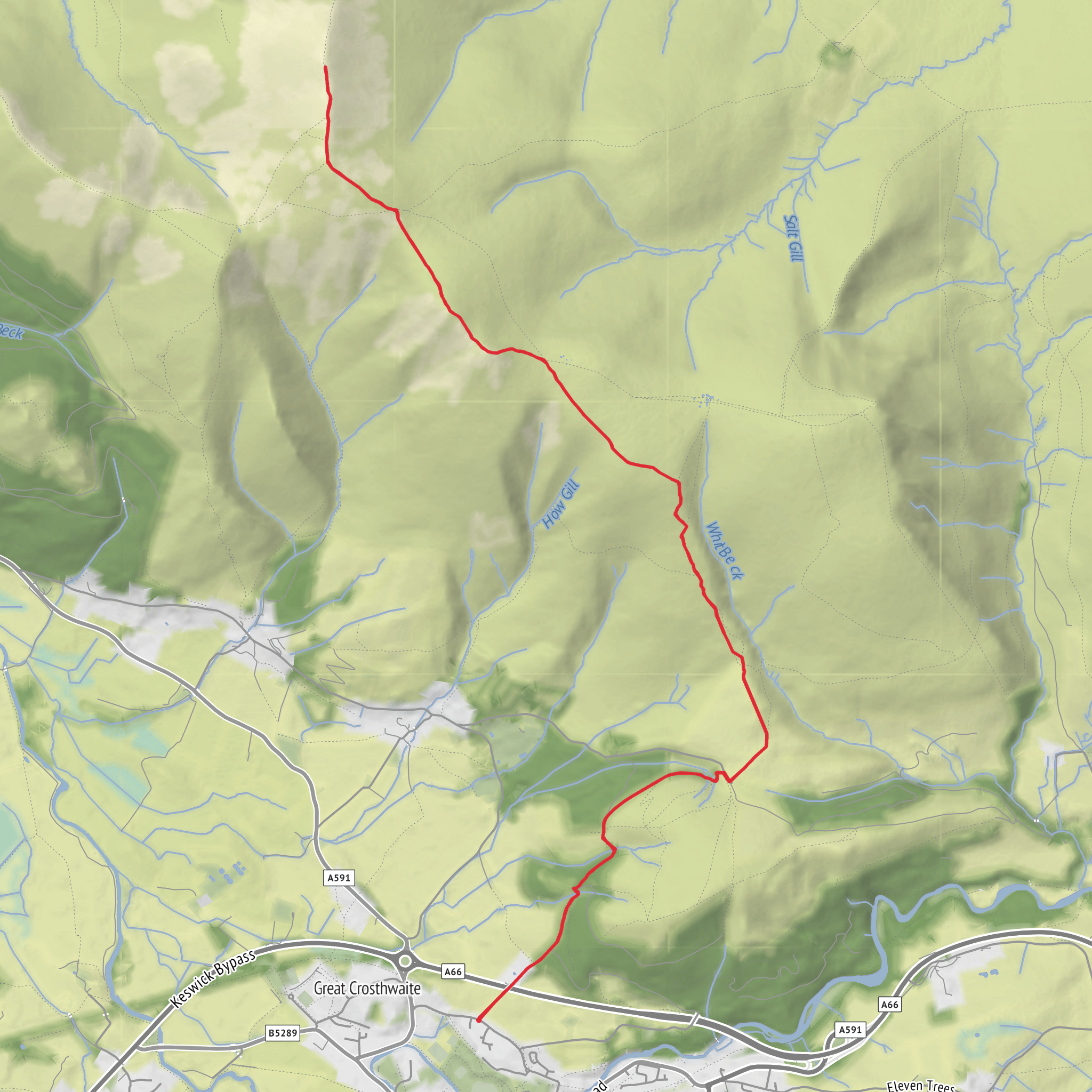 Siddaw from Keswick mobile static map