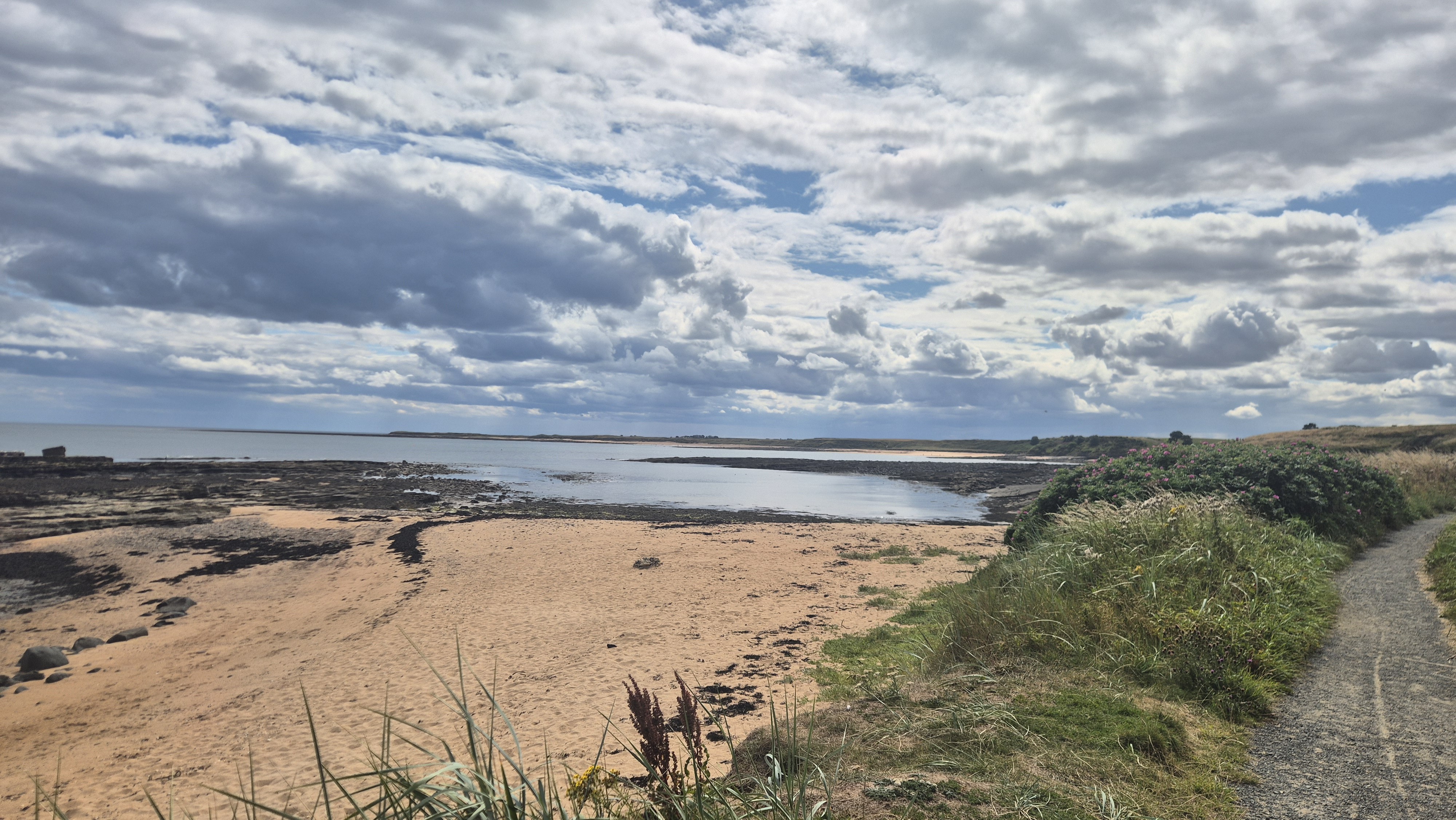 A map preview of the recording Hike on Boulmer to dunstanbrough Castle.