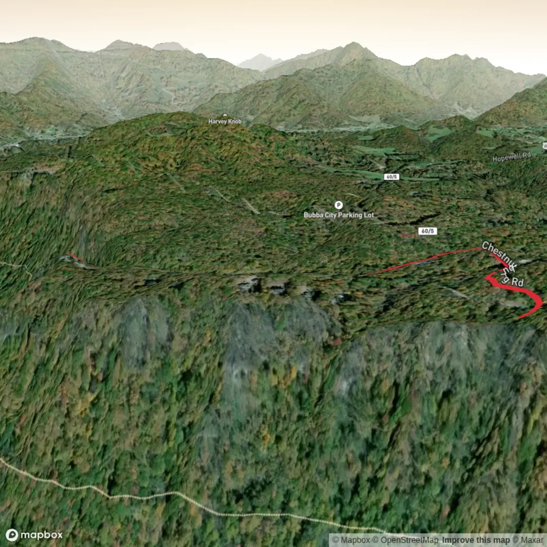 An image depicting the trail Falls Creek Trail and its surrounding area.