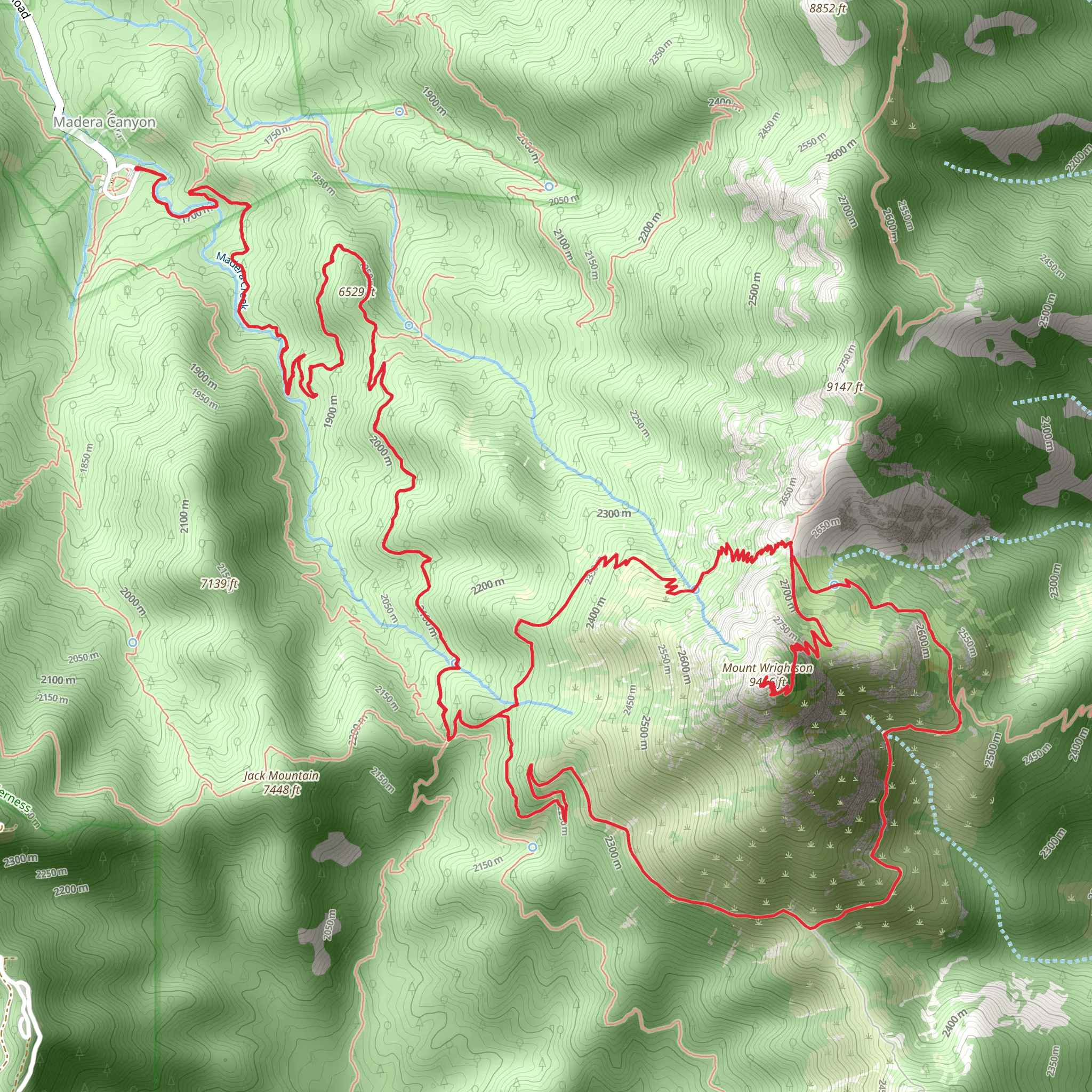 Super Trail, Mount Wrightson and Sky Islands Traverse Loop mobile static map