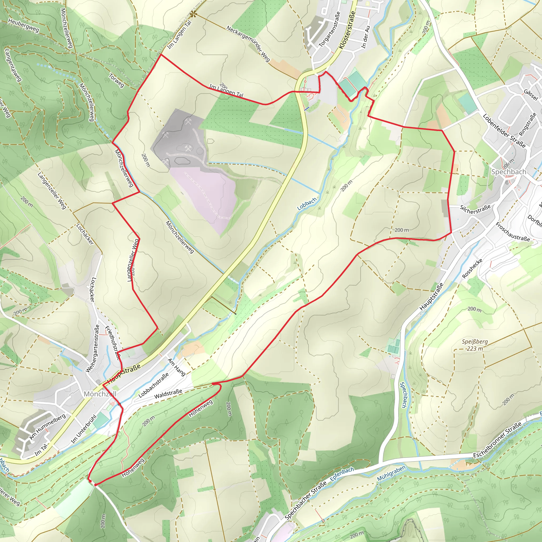 Main Stromberg Weg and Hoehenweg mobile static map