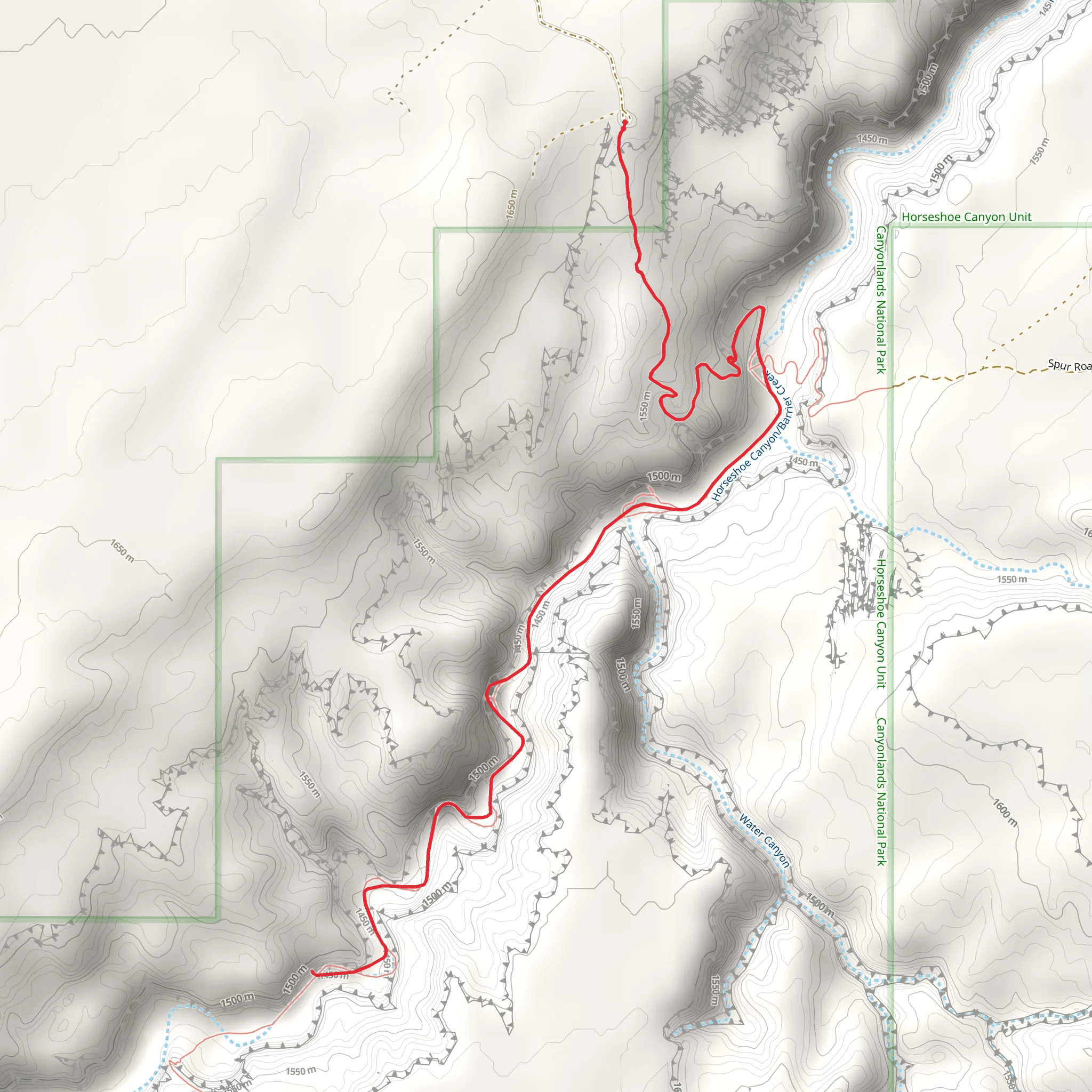Great Gallery Rock Art via Horsehoe Canyon Trail mobile static map