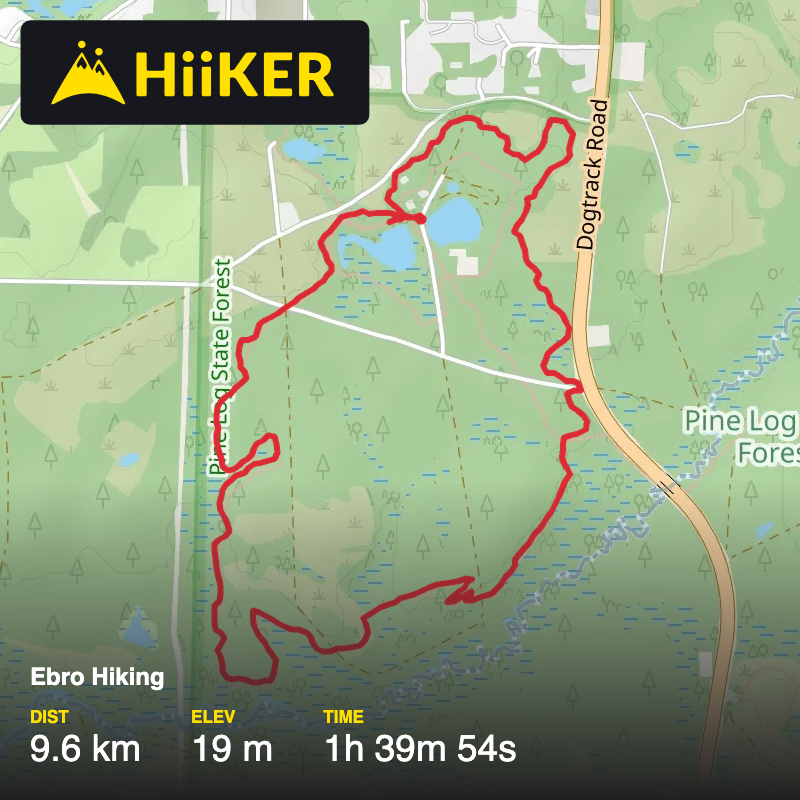 A map preview of the recording Ebro Hiking.