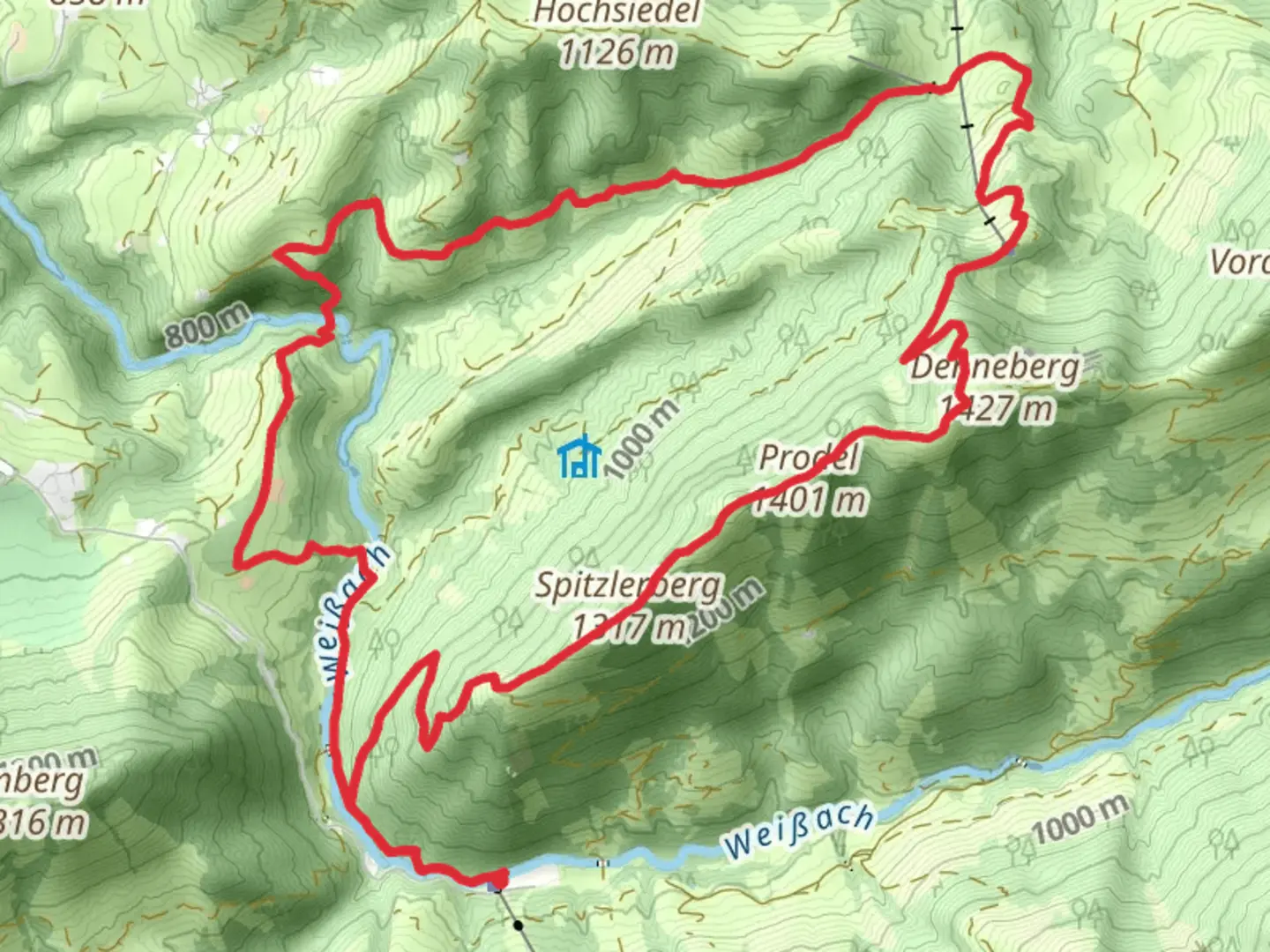 An image depicting the trail Buchenegg Waterfalls, Denneberg and Spitzlerberg Loop and its surrounding area.