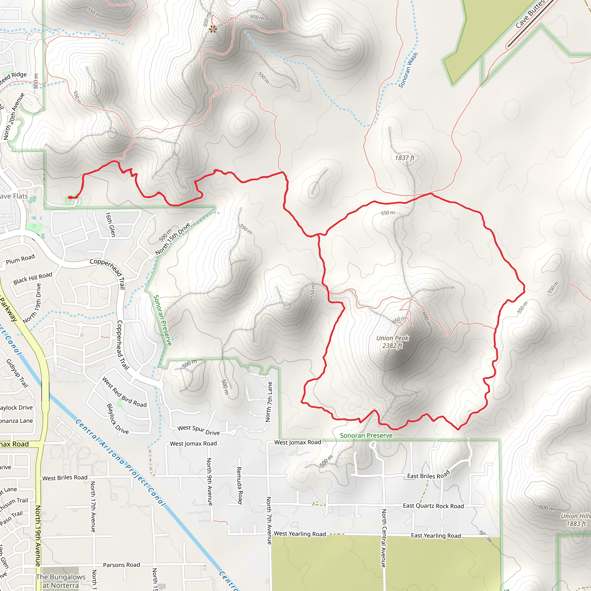 Cactus Wren and Great horned Owl Trail mobile static map
