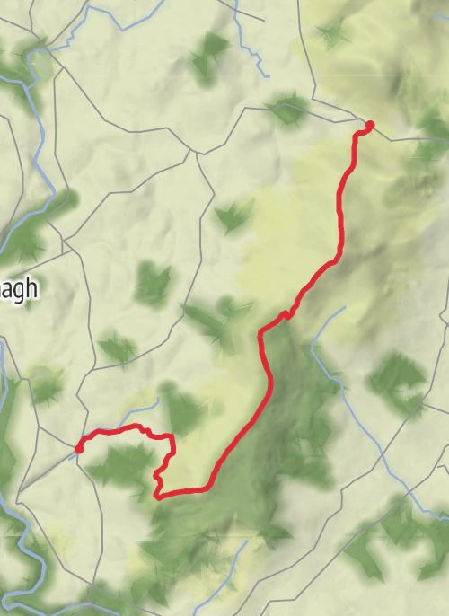 Hike on blackstairsike from County Carlow mobile static map