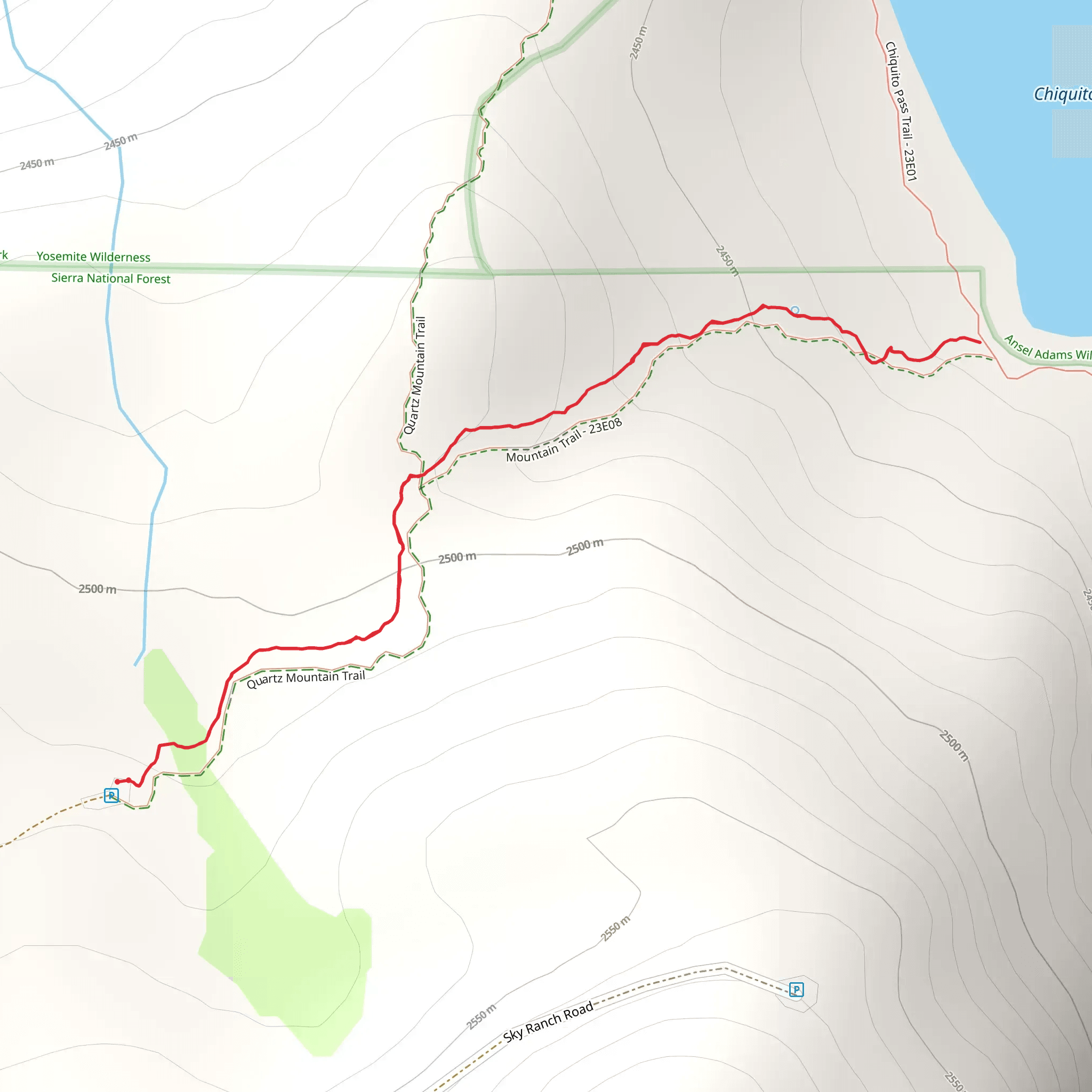 Quartz Mountain Trail mobile static map