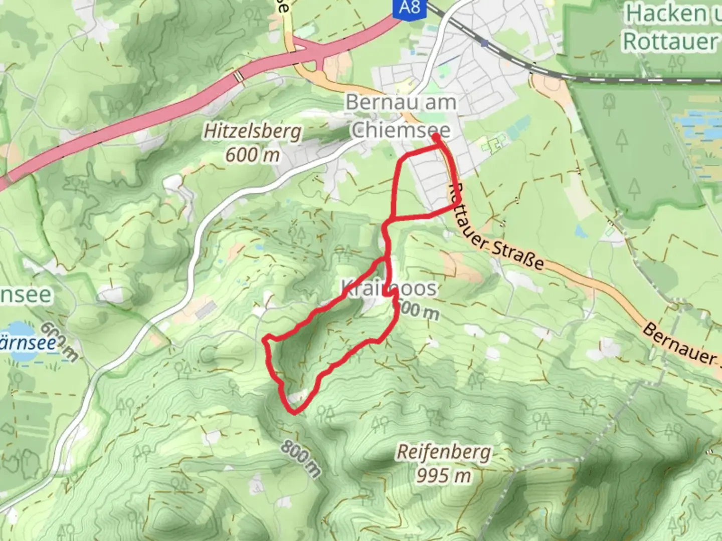 An image depicting the trail Kraimoos Loop and its surrounding area.