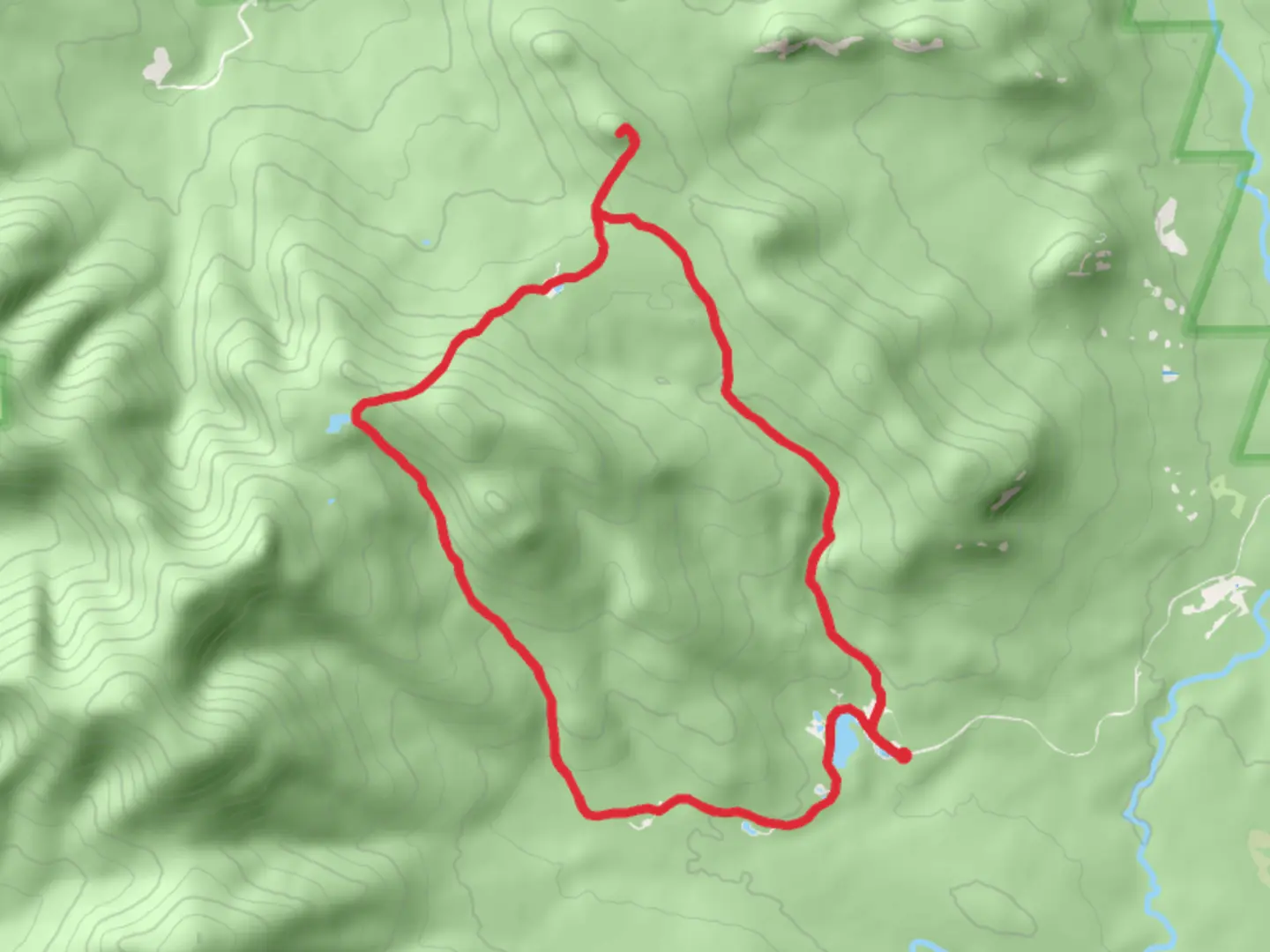 An image depicting the trail Roders Ledge and Unknown Pond Loop Trail - York Pond Road and its surrounding area.