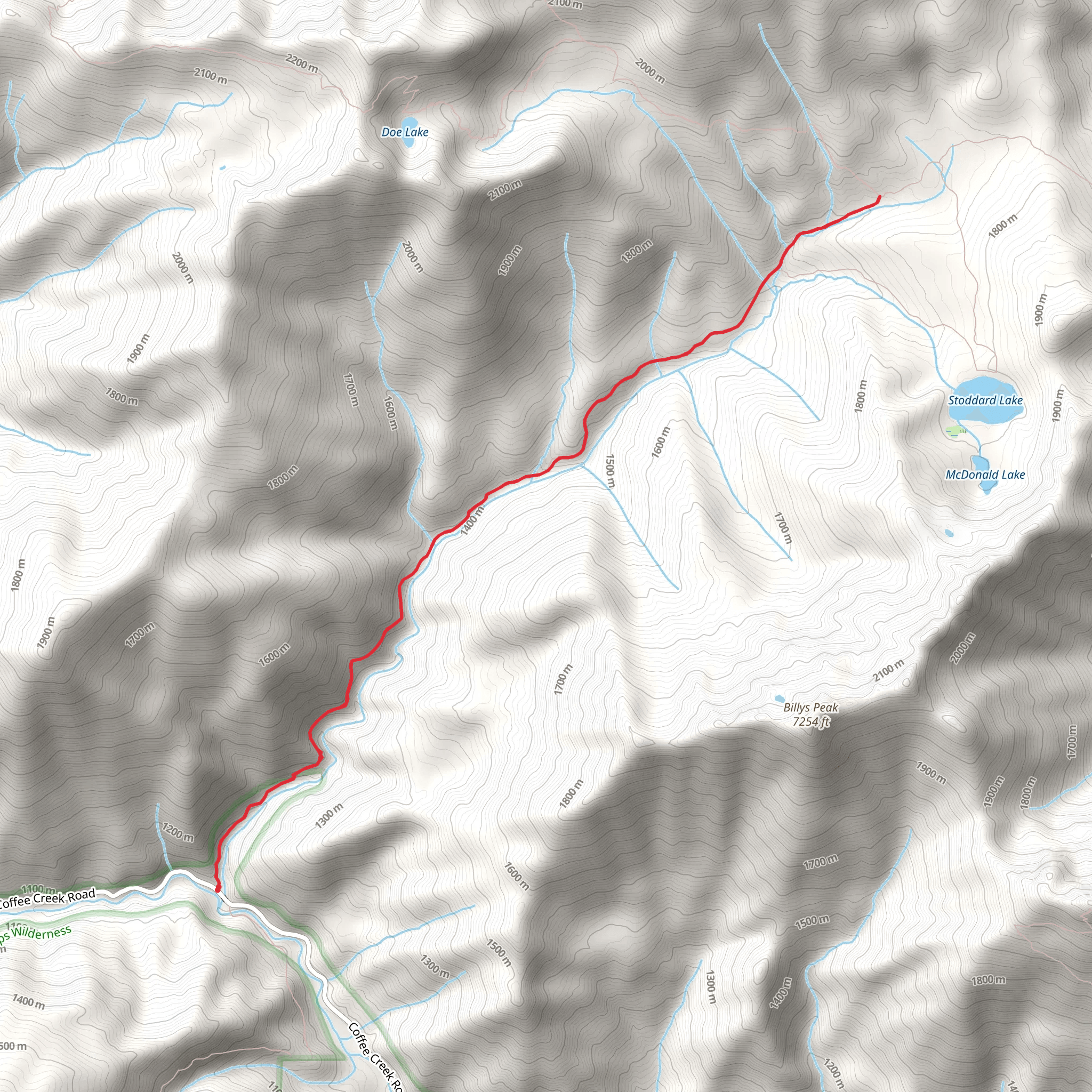 East Fork Coffee Creek Trail mobile static map