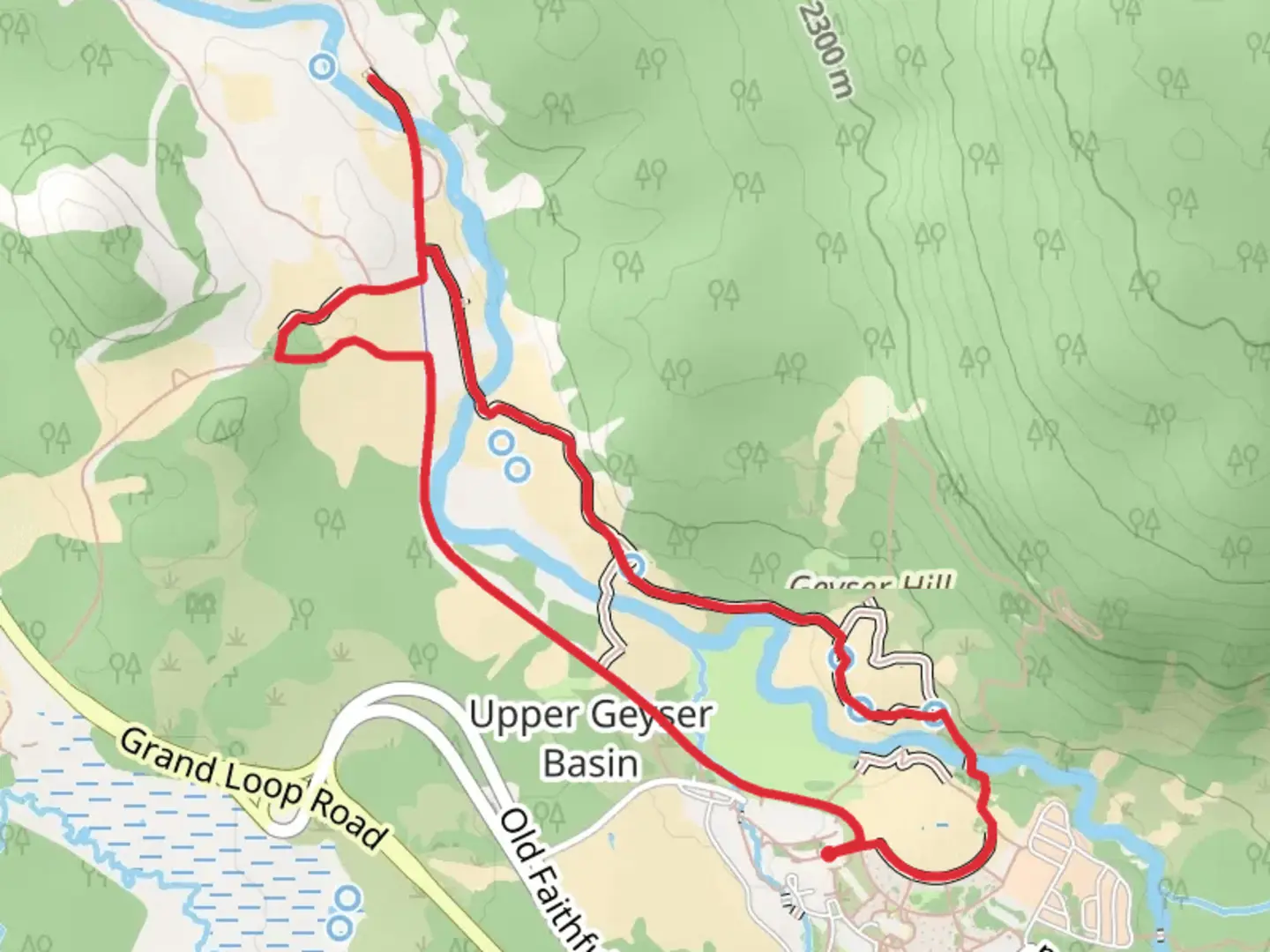 An image depicting the trail Upper Geyser Hill Loop Trail and its surrounding area.