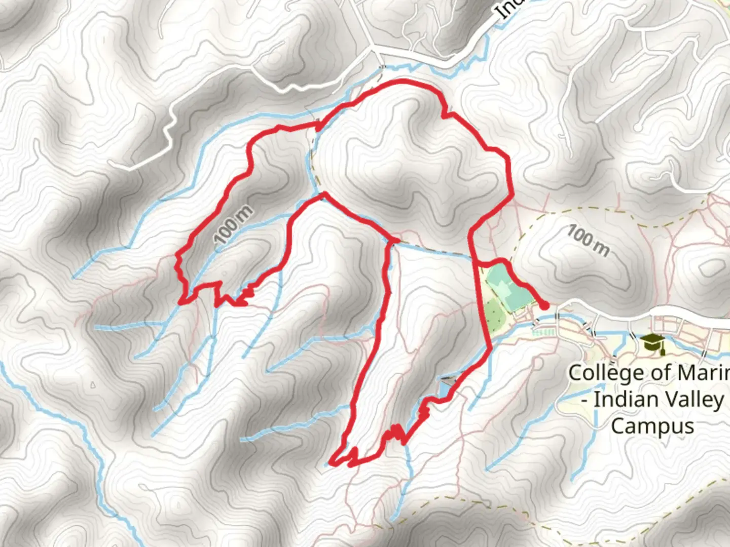 An image depicting the trail Ad and Gloria Schwindt Trail, Witzel Trail and Ken Harth Waterfall Trail Loop and its surrounding area.