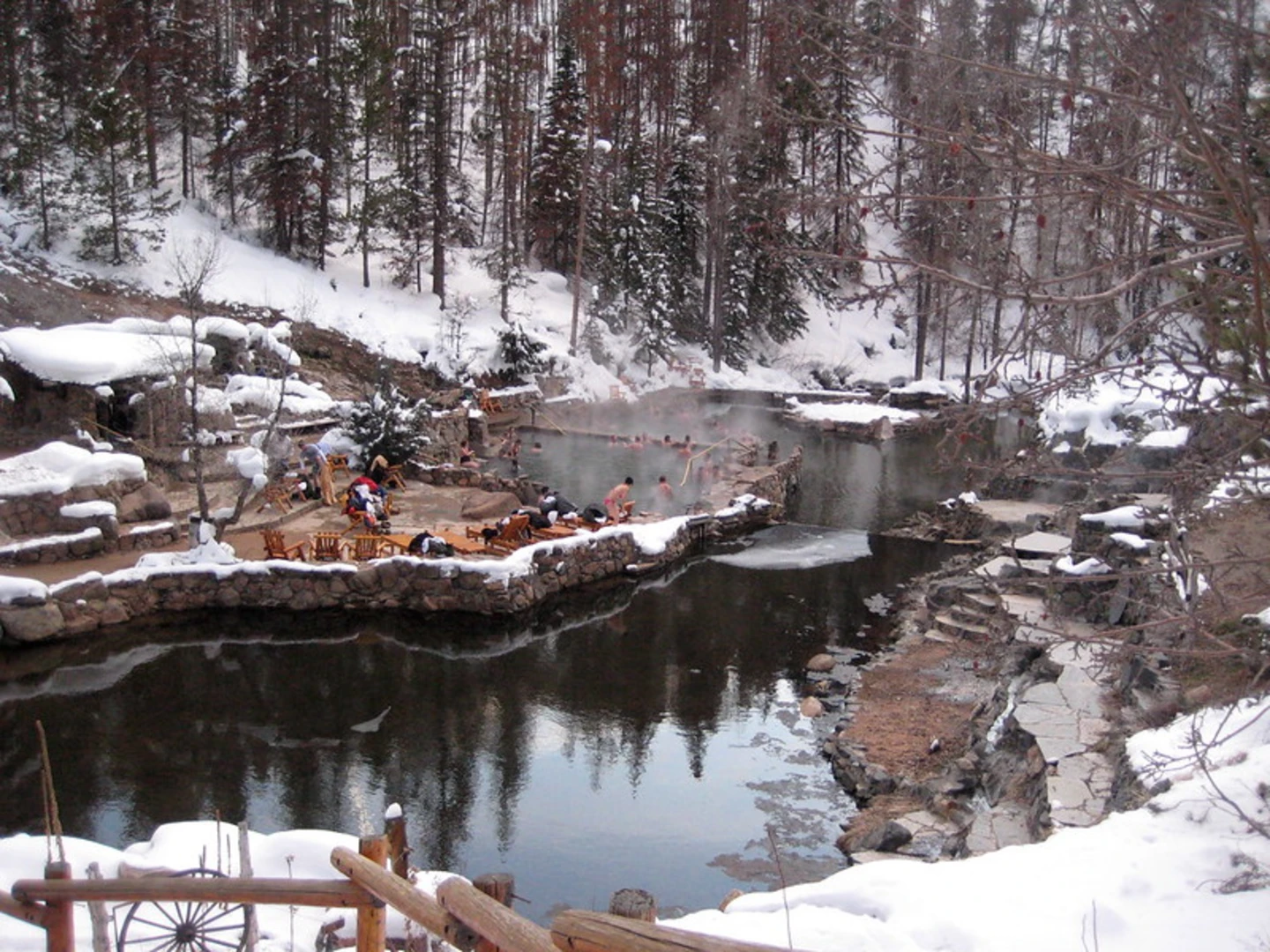 An image depicting the trail Strawberry Park Hot Springs via Hot Springs Trail and its surrounding area.
