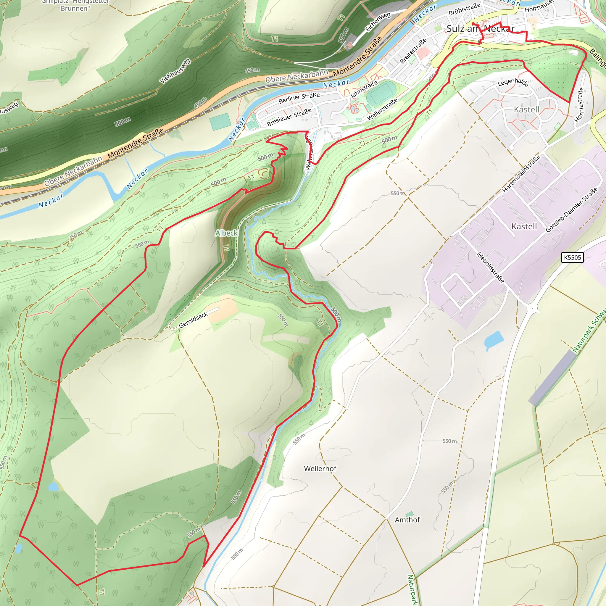Oberndorf - Sulz and Blumenstrasse Loop mobile static map