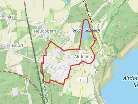 Grosser Salzteich and Schmiedsteich via Rundwanderweg Alt Doebern