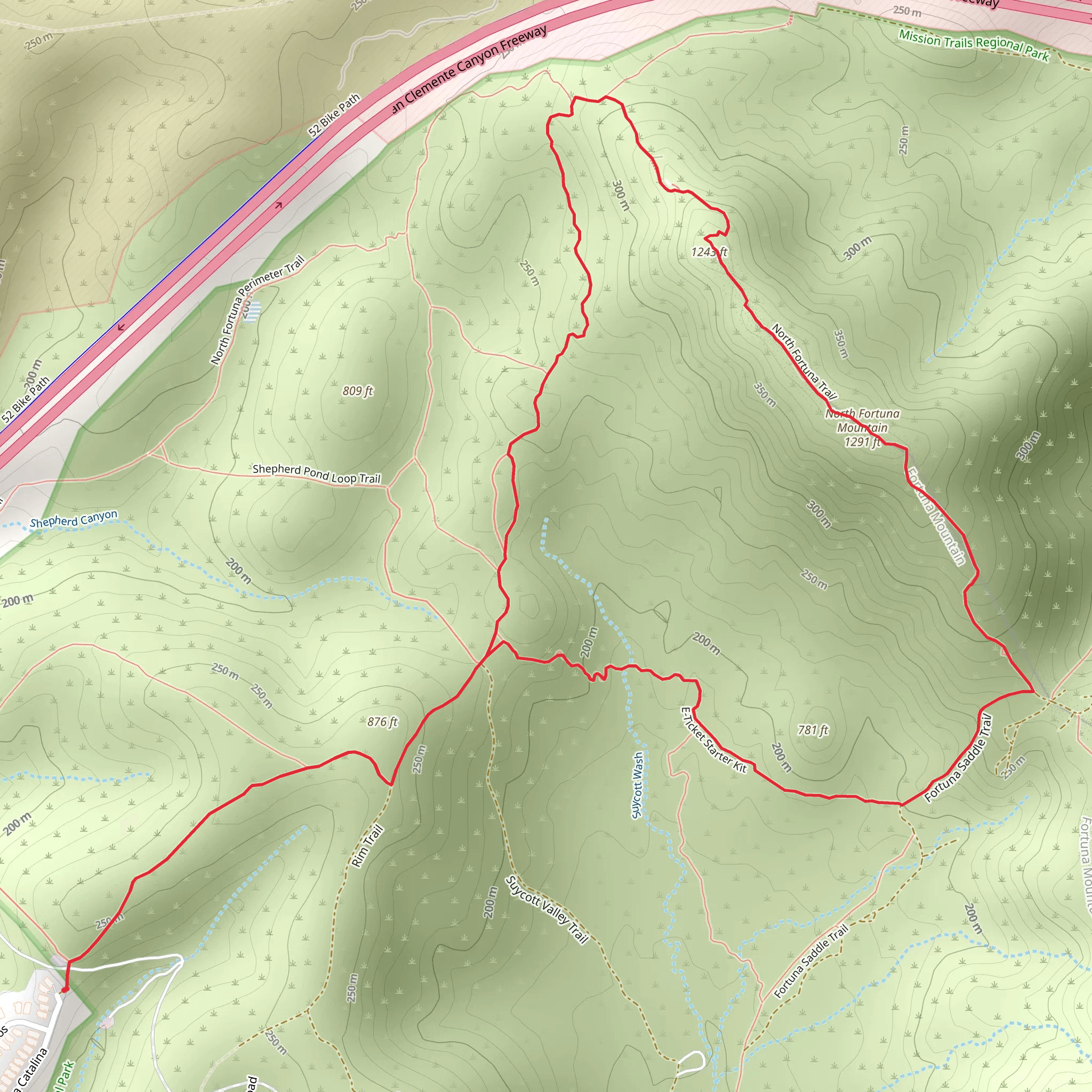 North Fortuna Mountain via North Fortuna Trail mobile static map