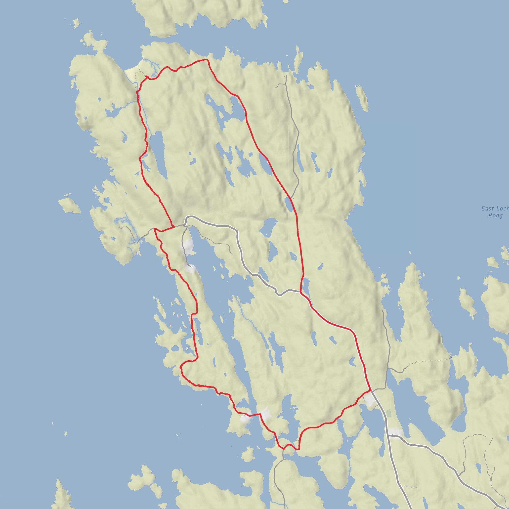 Bhalasaigh, Poll Ila, Tob Bhalasaigh, Stiogha Chnap and Caolas Bearnaraigh Beag Loop mobile static map