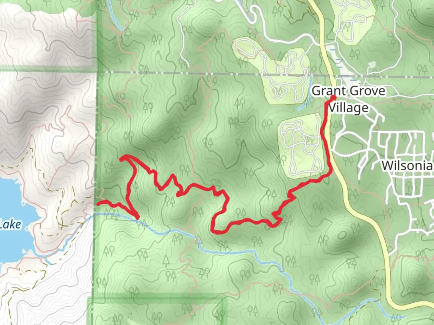 An image depicting the trail Sunset Trail via South Boundary Trail and its surrounding area.