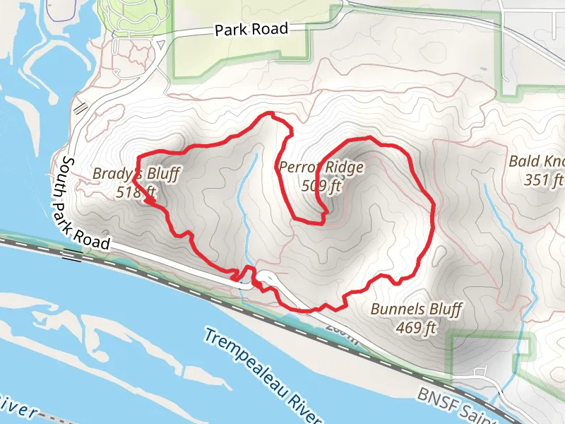 Reed Peak, Perrot Ridge and Brady's Bluff via Deer Me Run and Brady's Bluff Trail