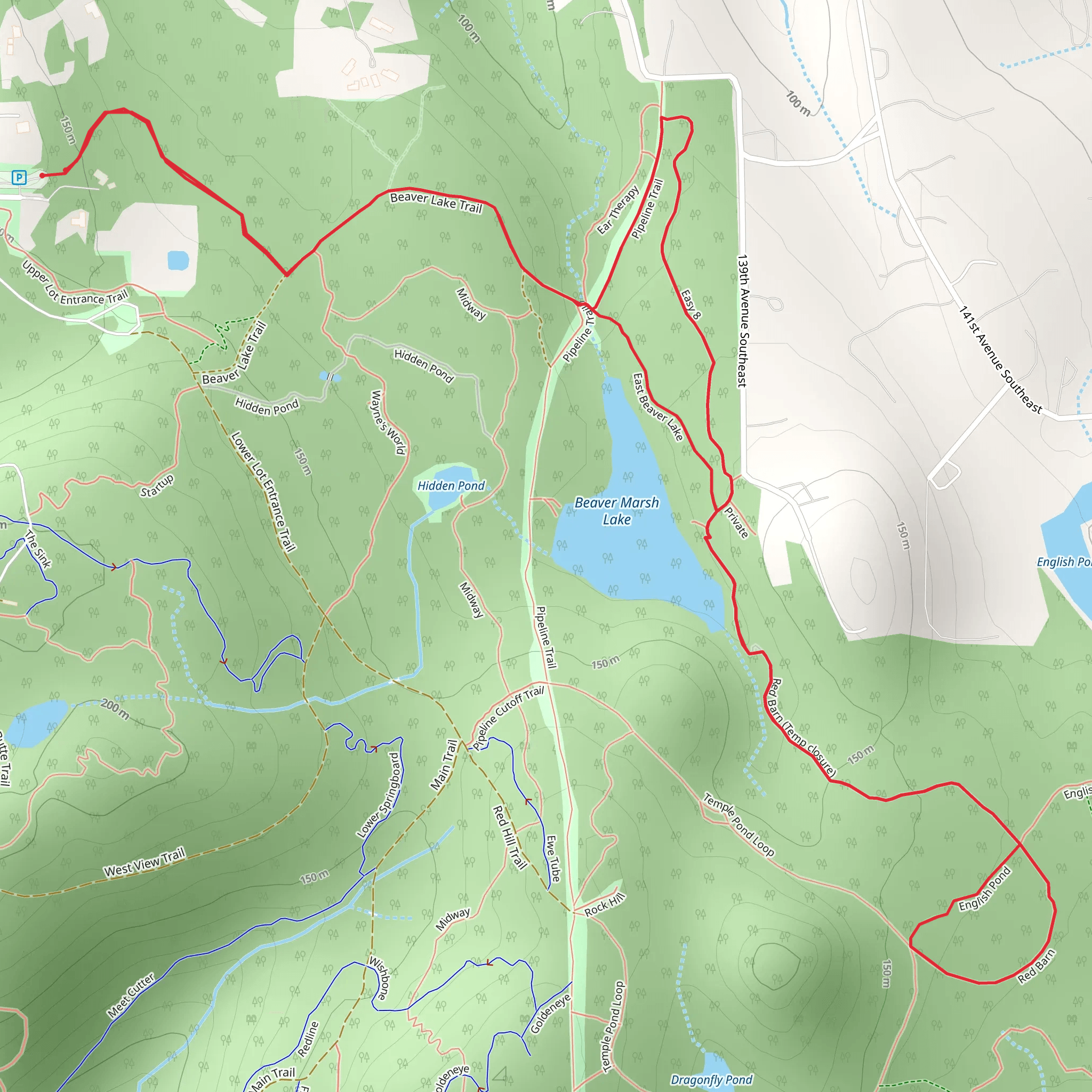 Beaver Lake and Red Barn mobile static map